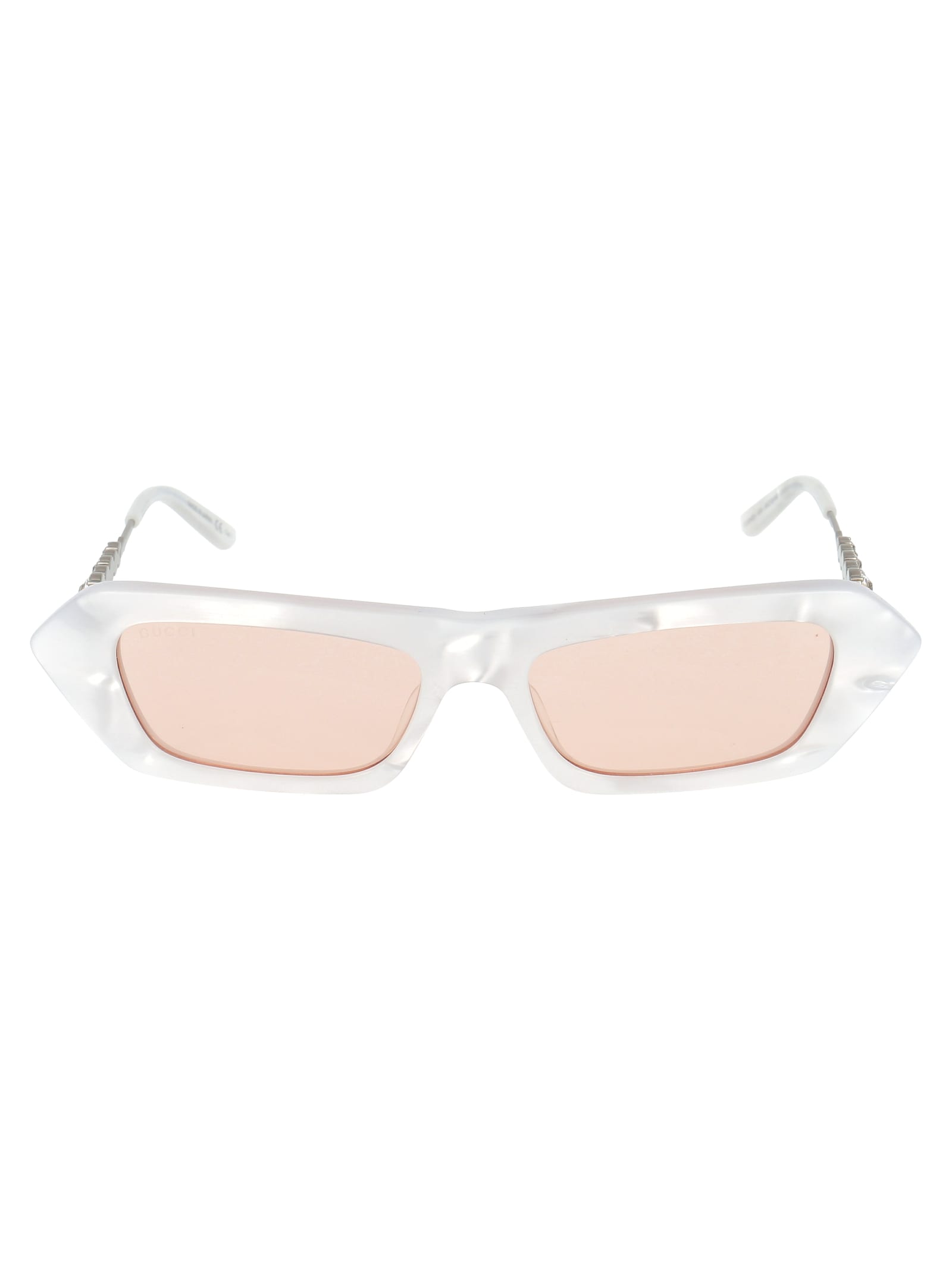 Gucci Sunglasses In White Silver Pink