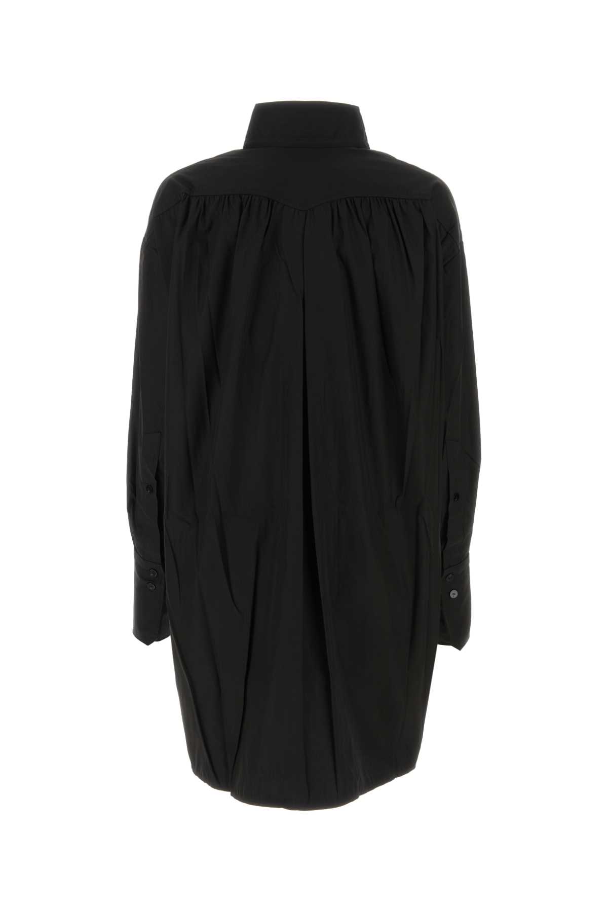 Patou Black Poplin Shirt Dress In 999b