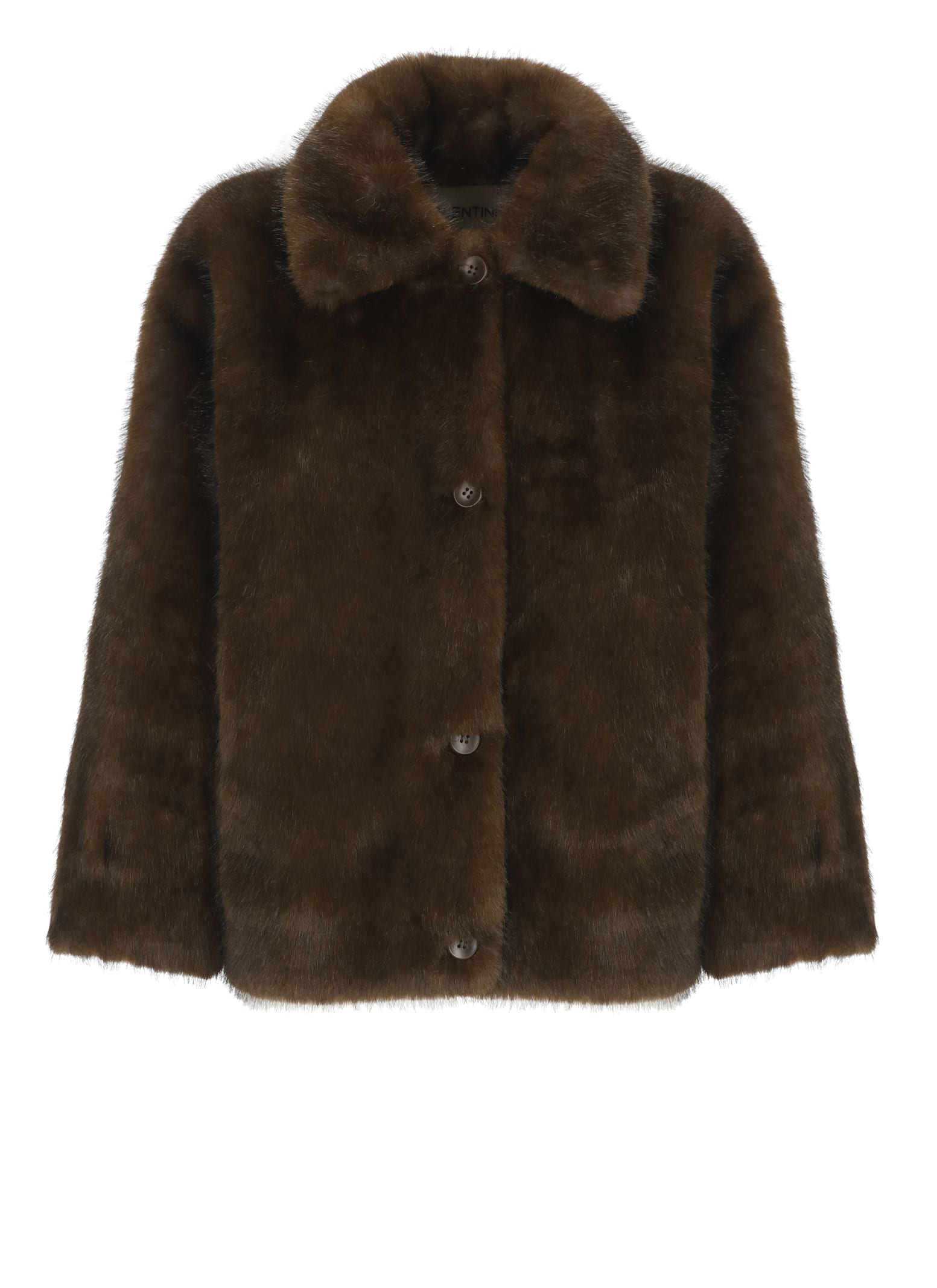 Valentini 1972 Synthetic Fur Coat In Brown