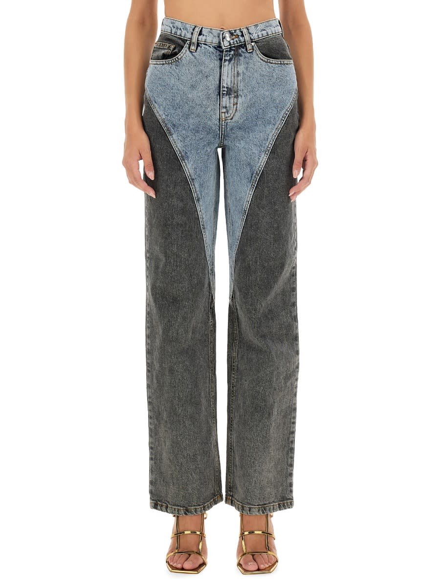 Shop Rotate Birger Christensen Patchwork Jeans In Denim