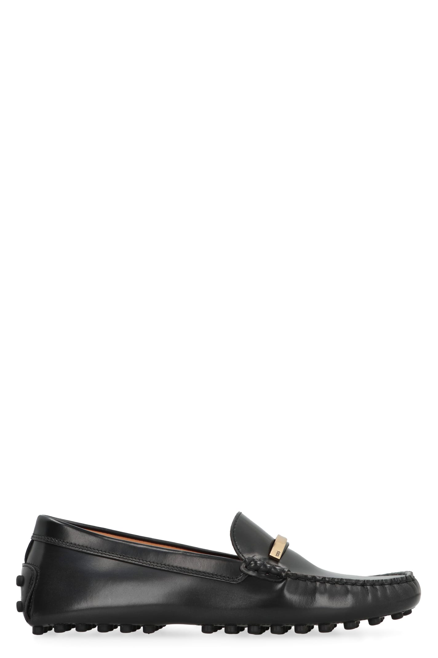 Shop Tod's Gommino Leather Loafers In Black