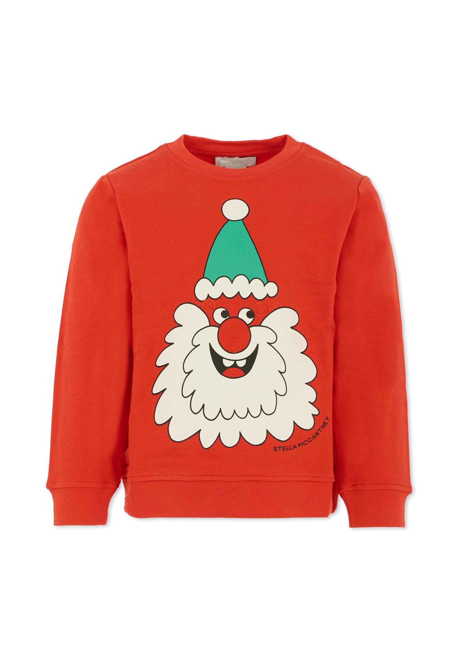 Stella Mccartney Red Sweatshirt For Kids With Santa Claus In Red