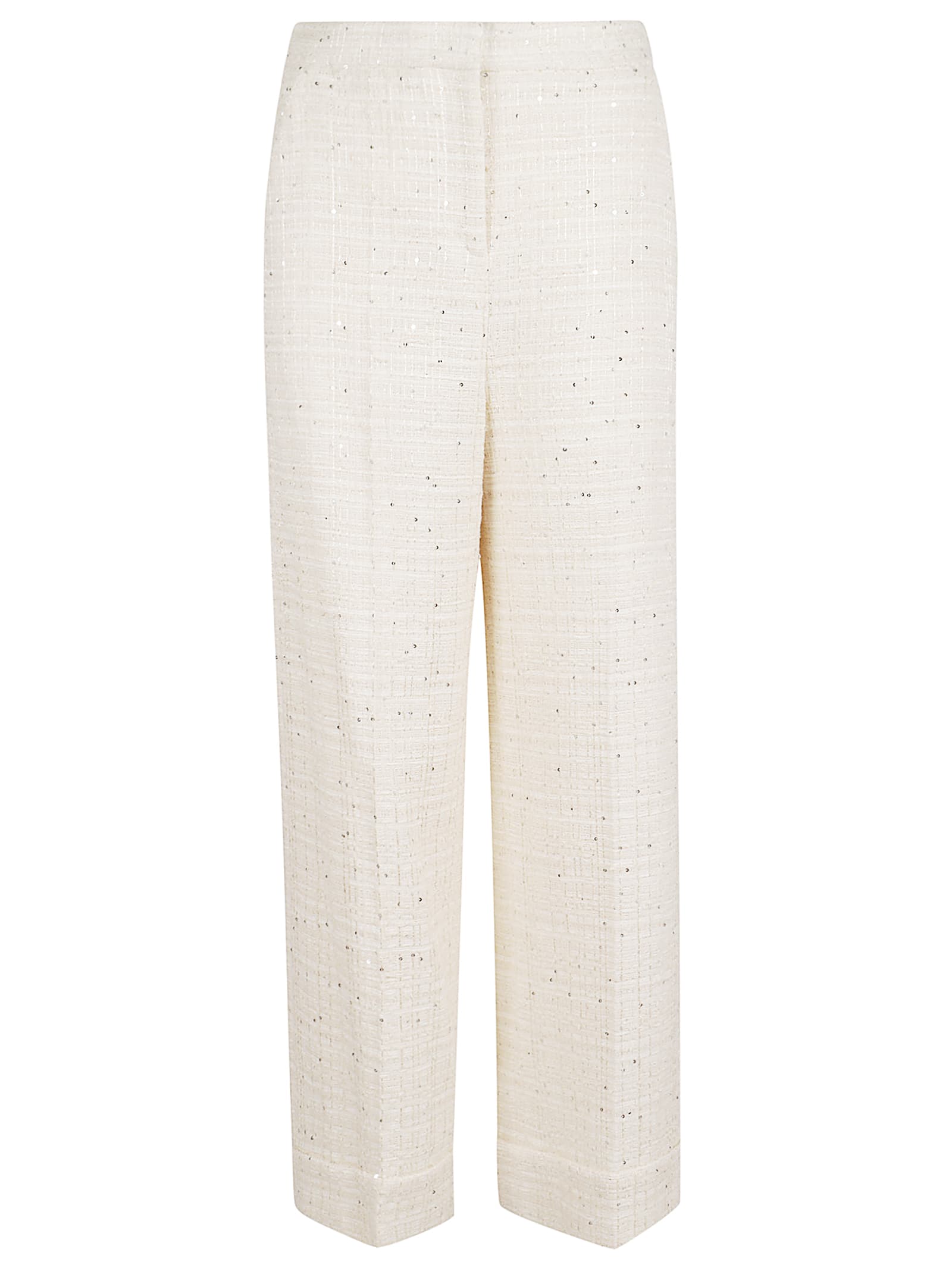 Shop Valentino Pant Mossi Delicate Tweed In K Natural