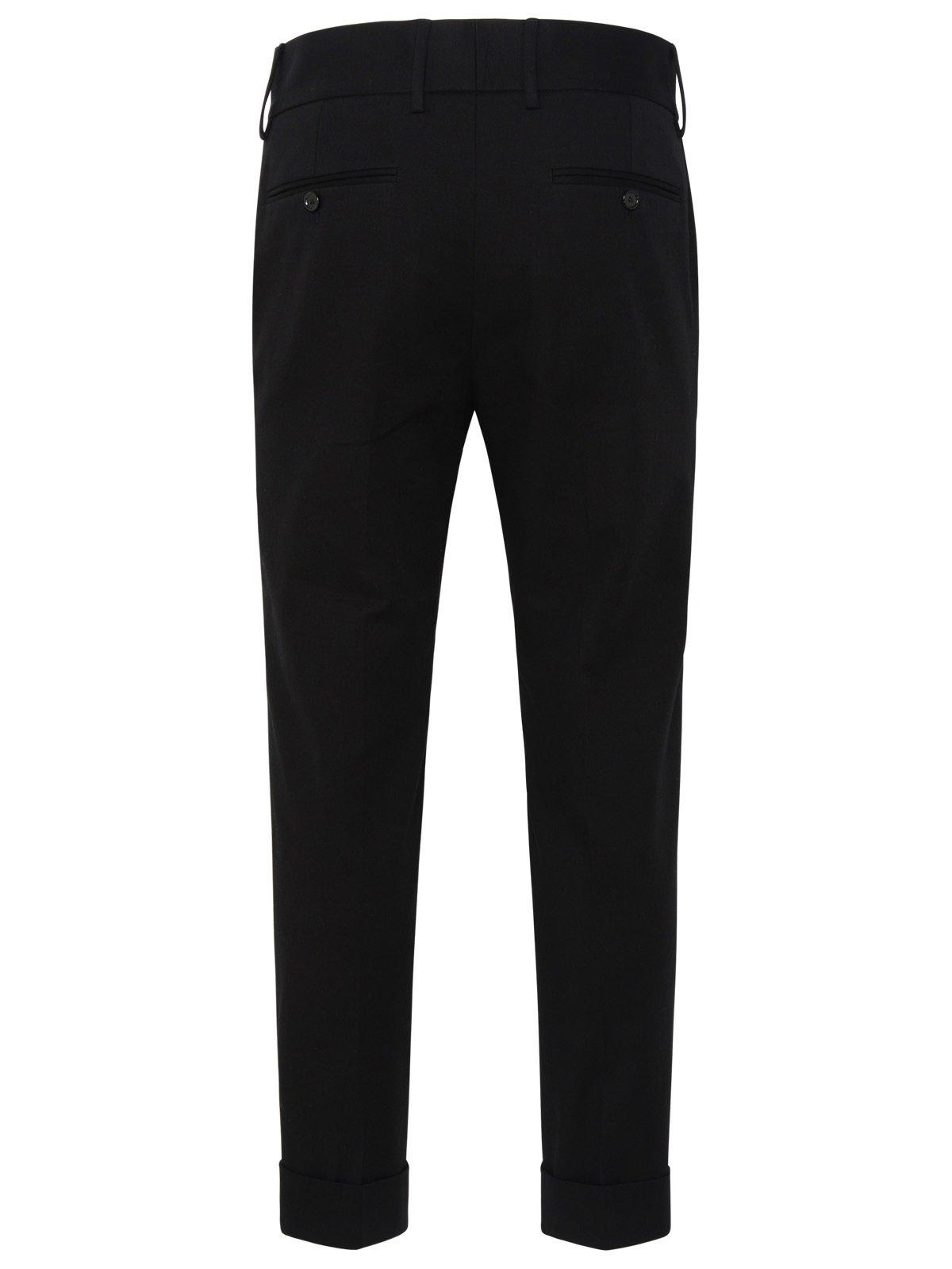Dolce & Gabbana Stretch Drill Pants With Re-edition Label In Black