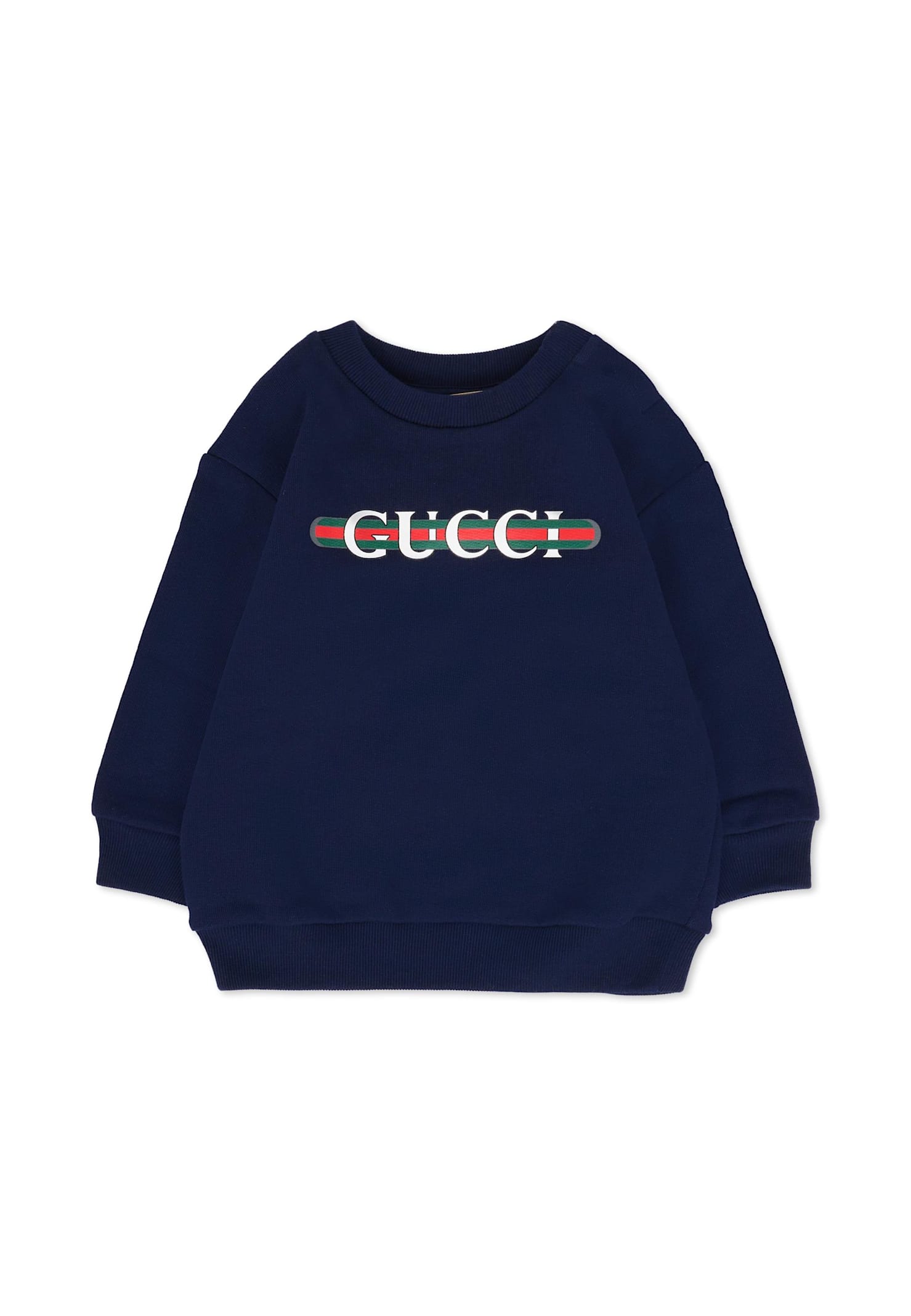 Gucci Blue Sweatshirt For Babykids With Logo In Blue