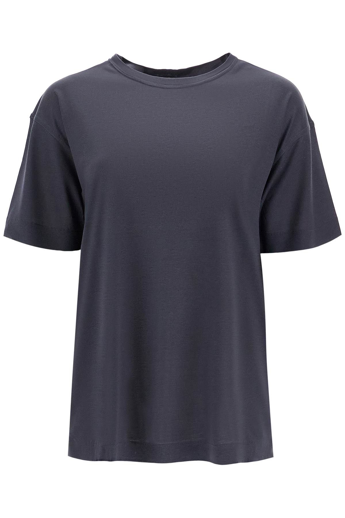 Shop Lemaire Silk Crewneck T-shirt In Caviar (grey)