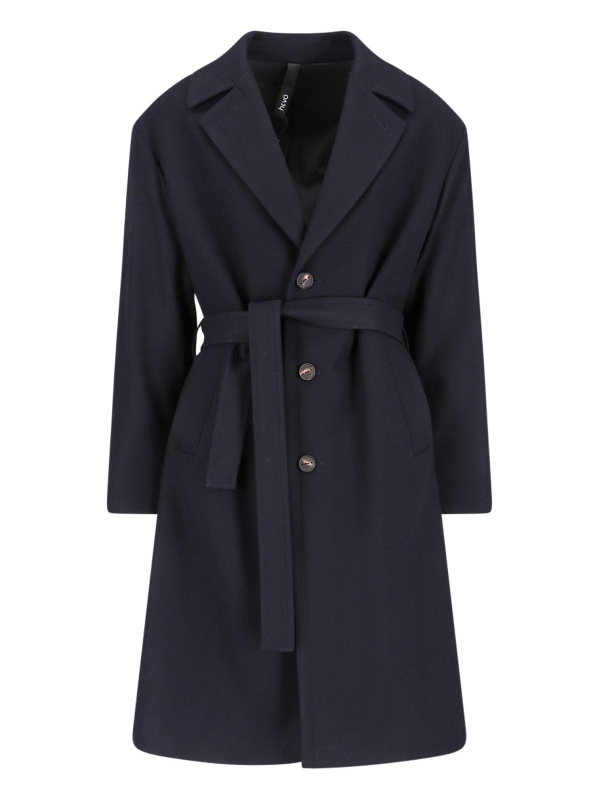 Shop Hevo Ostuni Midi Coat In Blue Navy