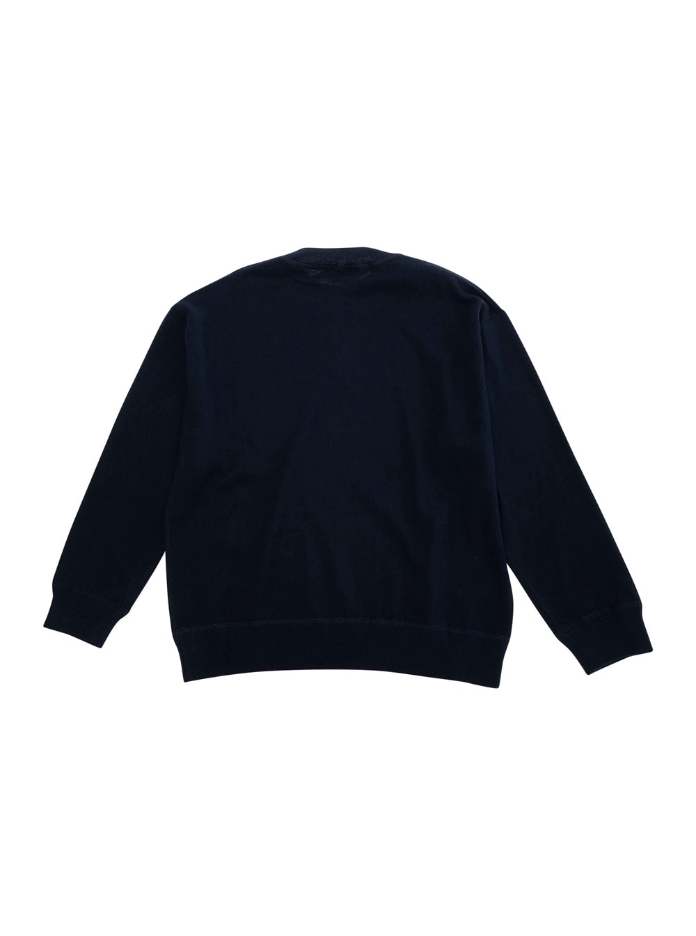 Il Gufo Blue Crewneck Sweater With Ribbed Trims In Cotton Boy In Blu