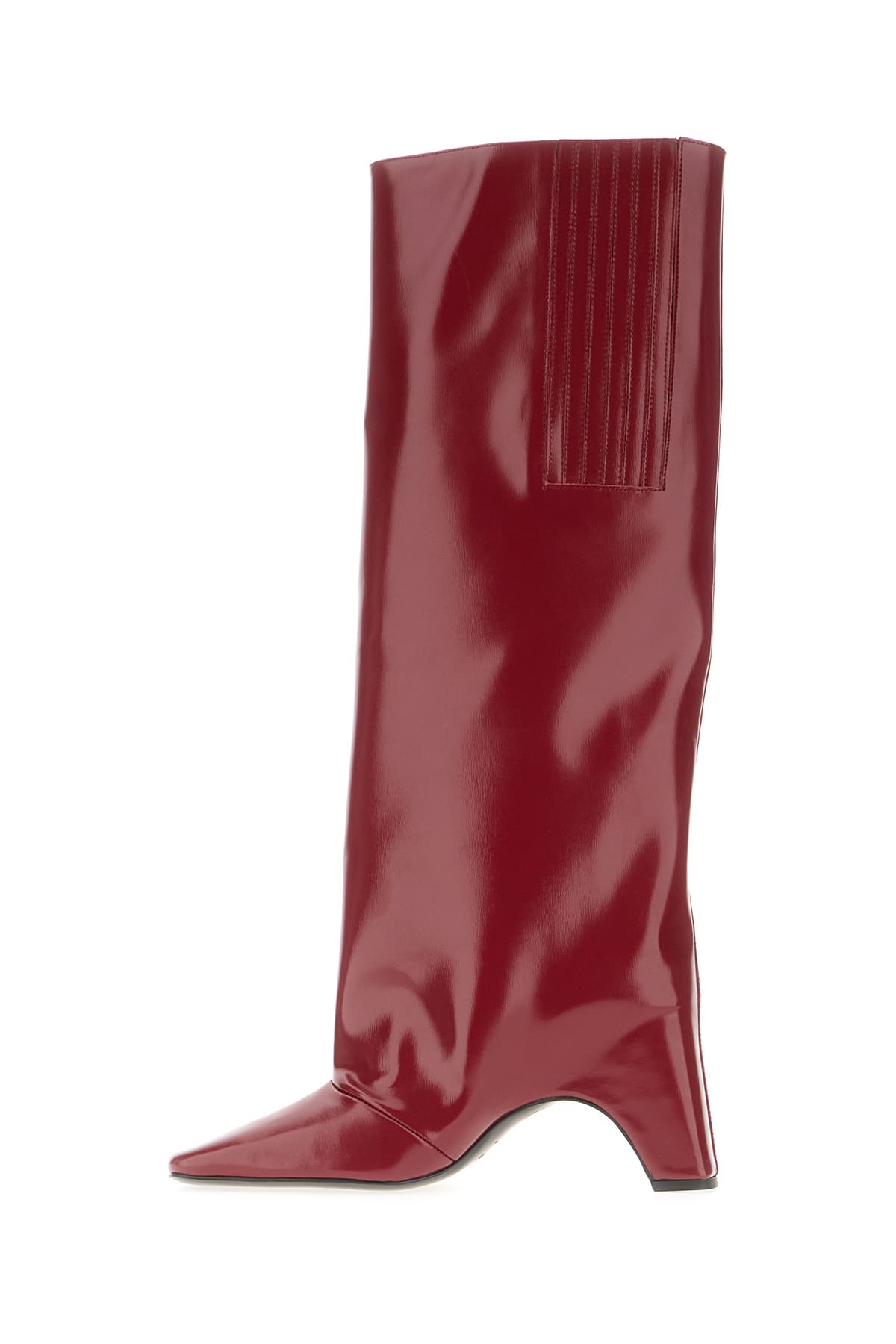 Shop Coperni Grape Leather Gloss Bridge Boots In Red