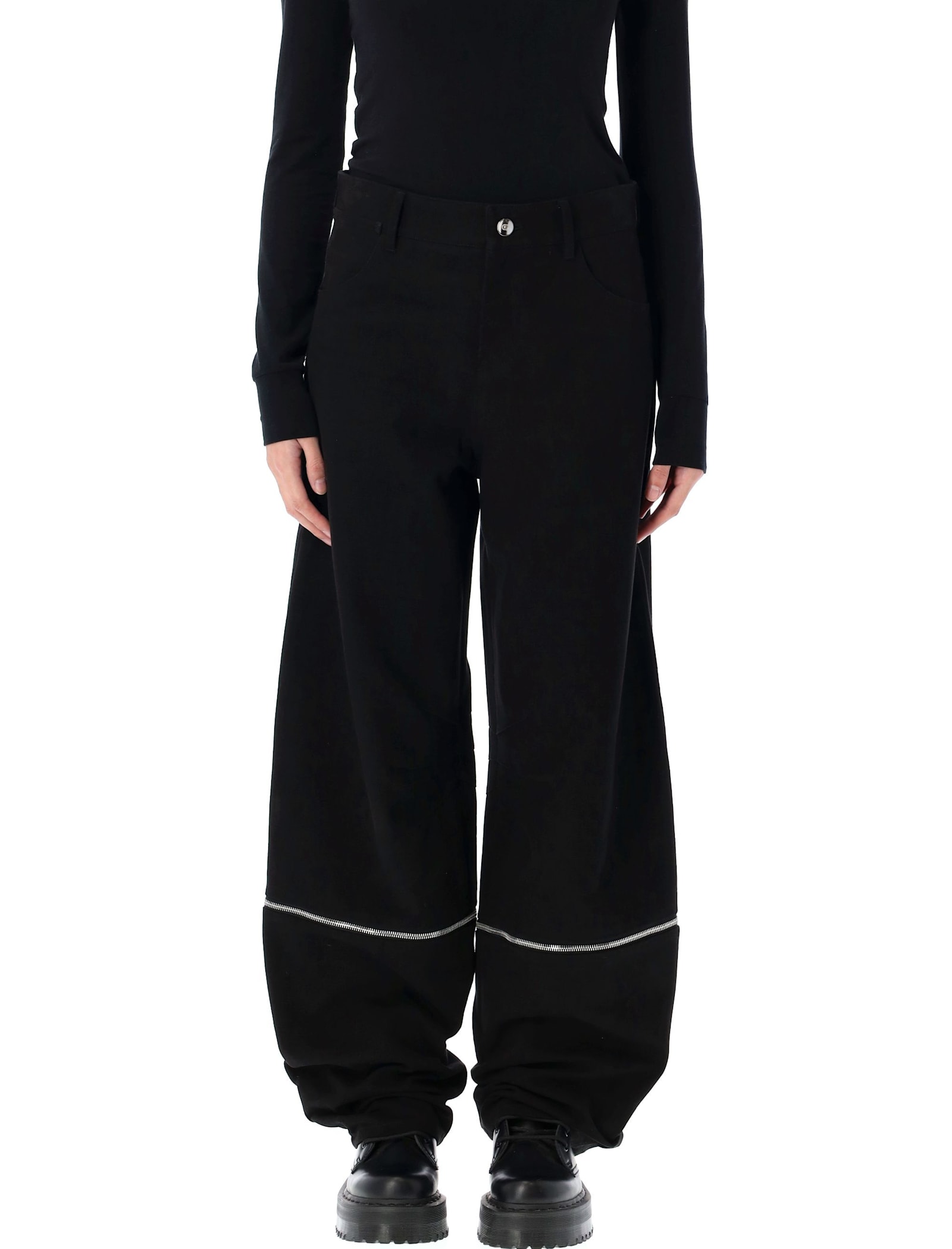 Moncler 2-in-1 Cotton Trousers In Black