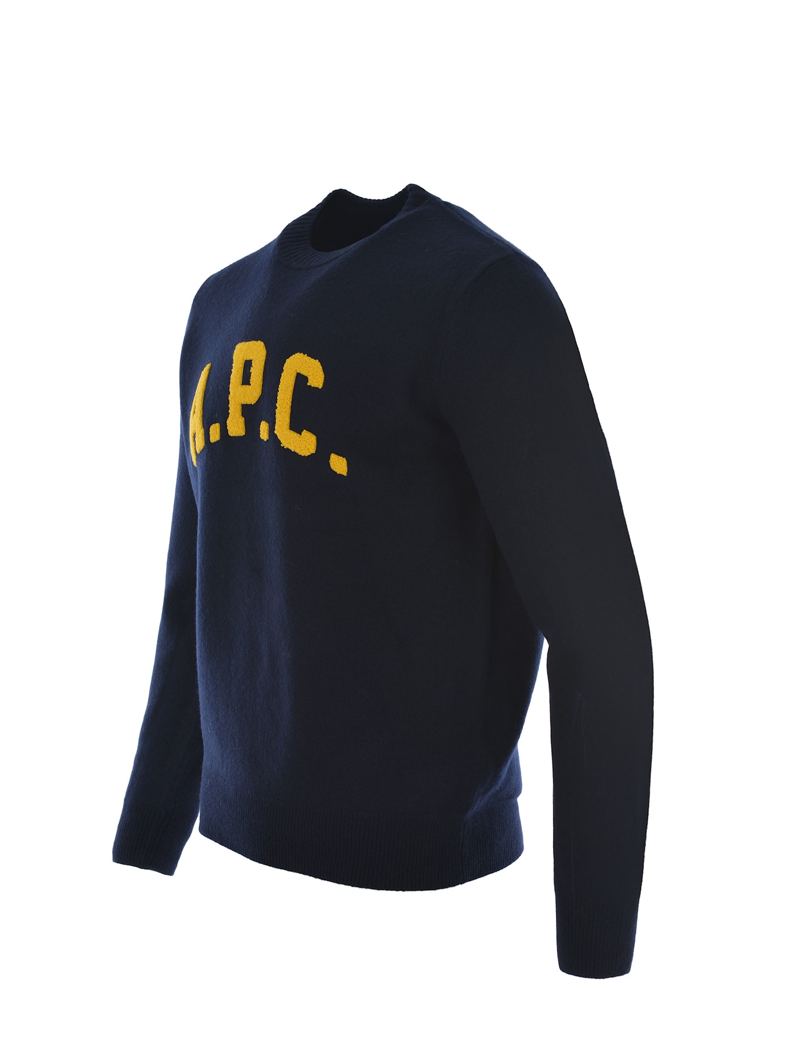 Shop Apc Sweater Joshua Made Of Virgin Wool In Blue