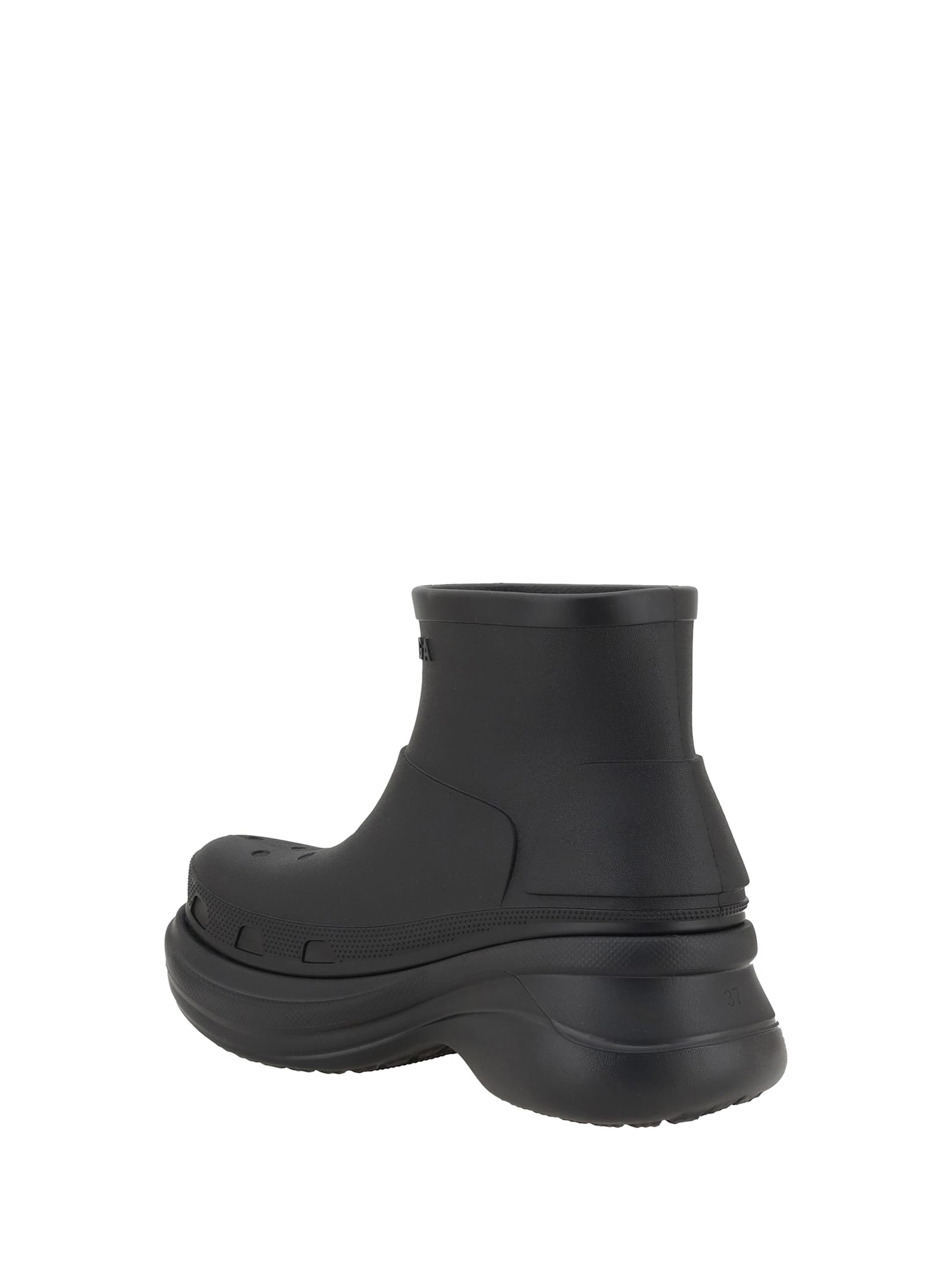 Shop Balenciaga Crocs Ankle Boots In Black