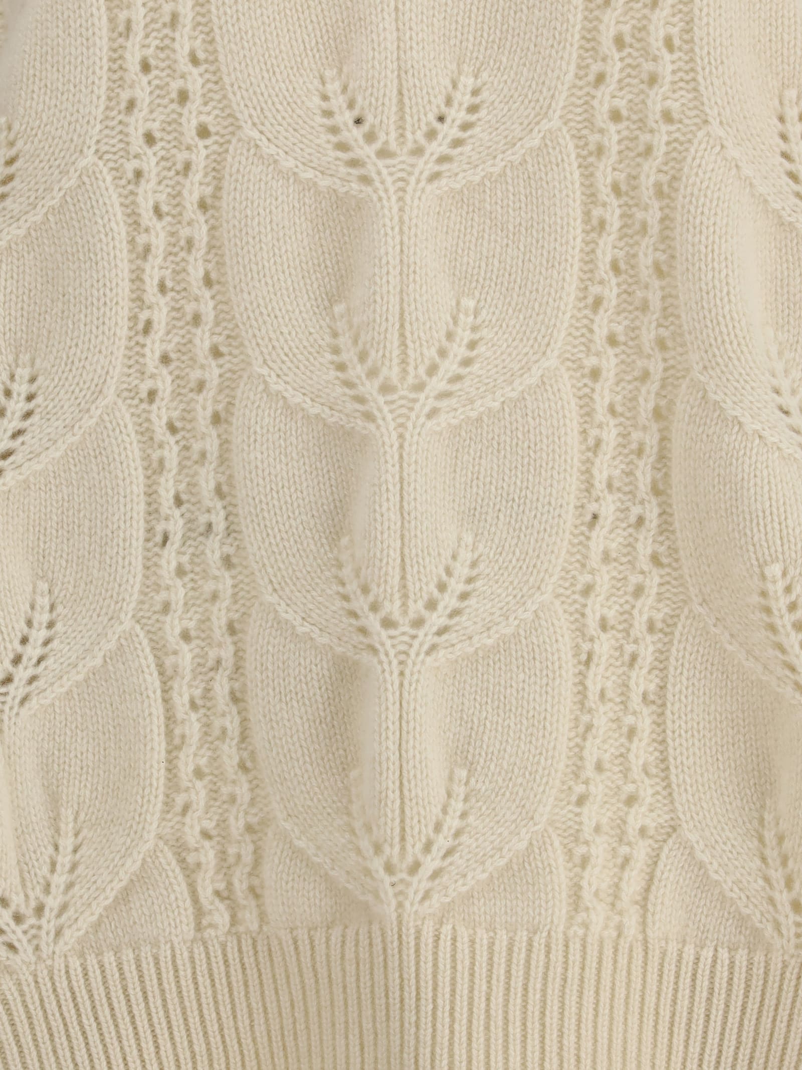 Ermanno Scervino Oversized Perforated Sweater In Neutral