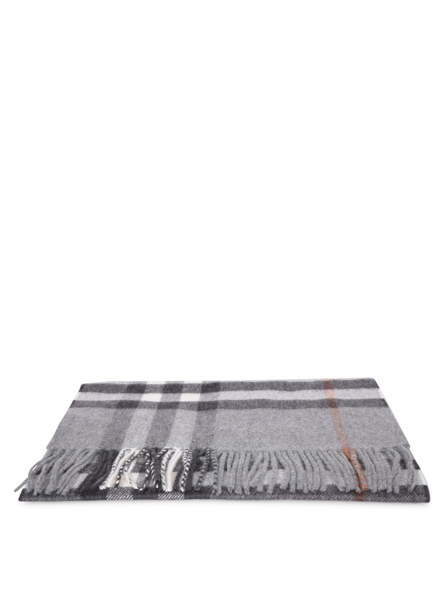 Shop Burberry Giant Check Grey Scarf