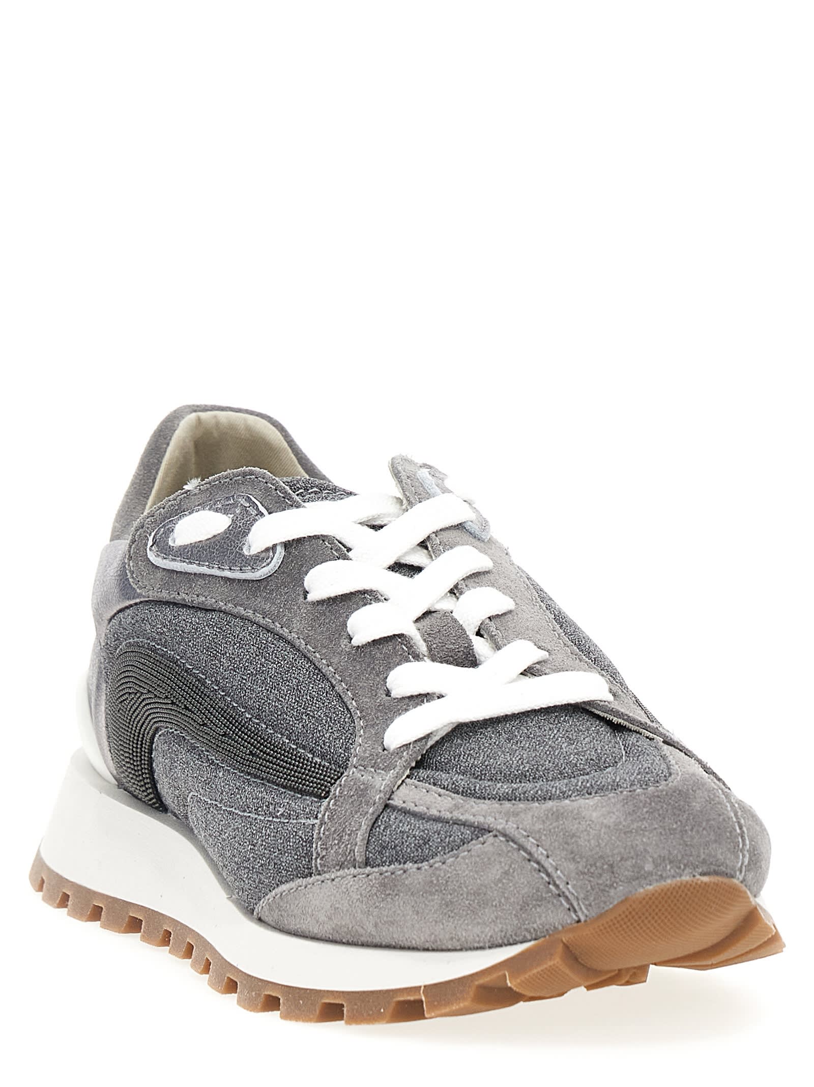 Shop Brunello Cucinelli Monile Sneakers In Gray