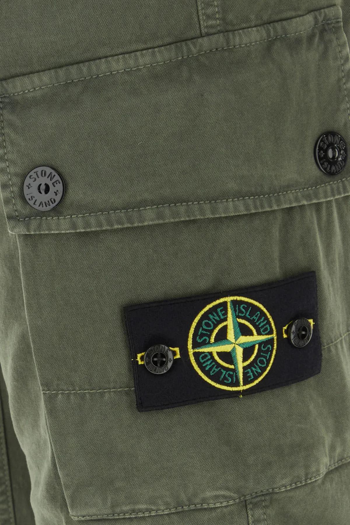 Shop Stone Island Khaki Stretch Cotton Cargo Pant In Muschio