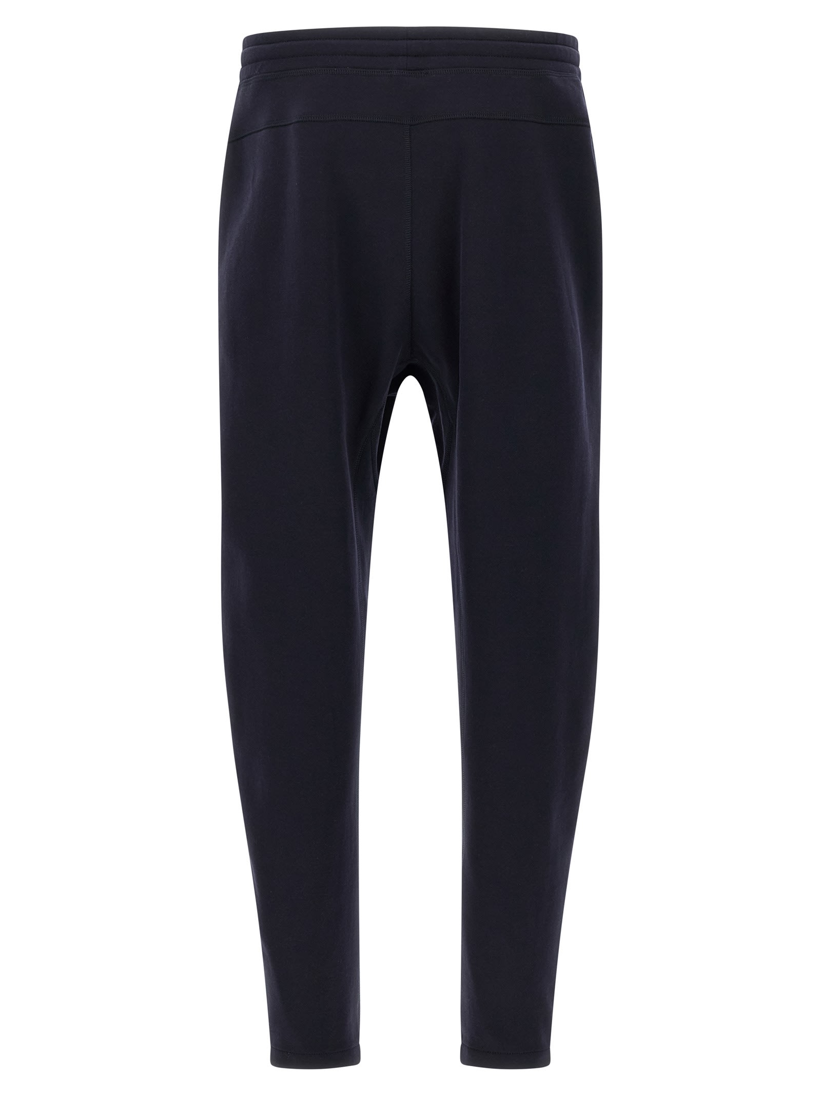 Brunello Cucinelli Cotton Blend Joggers With Ribbed Cuffs In Blue