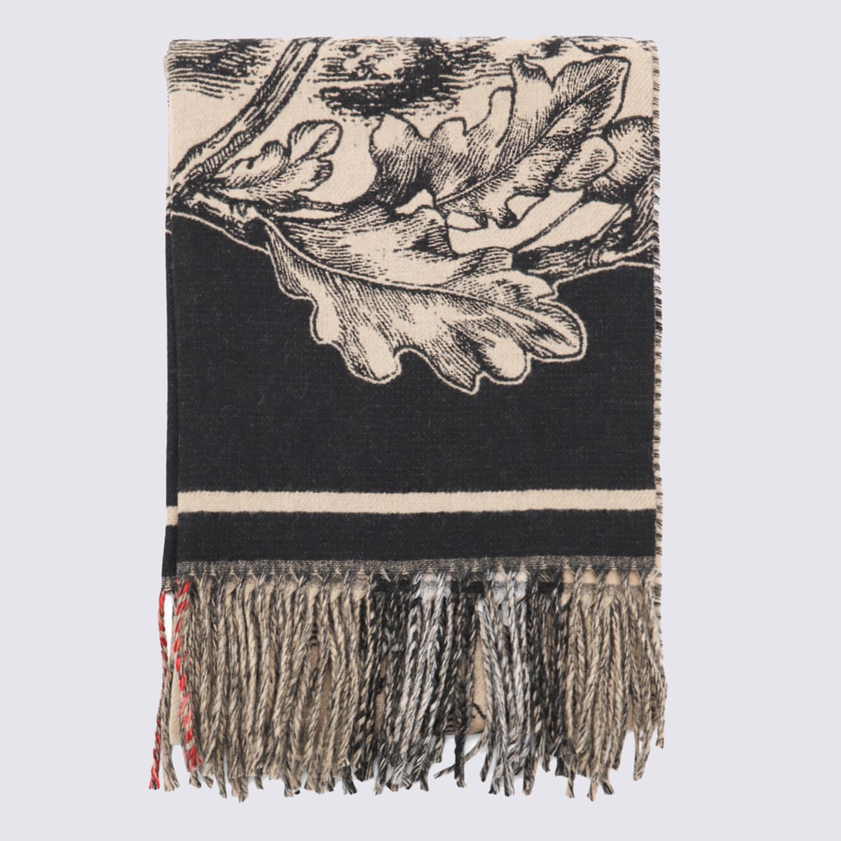 Burberry Beige And Black Cashmere Scarf