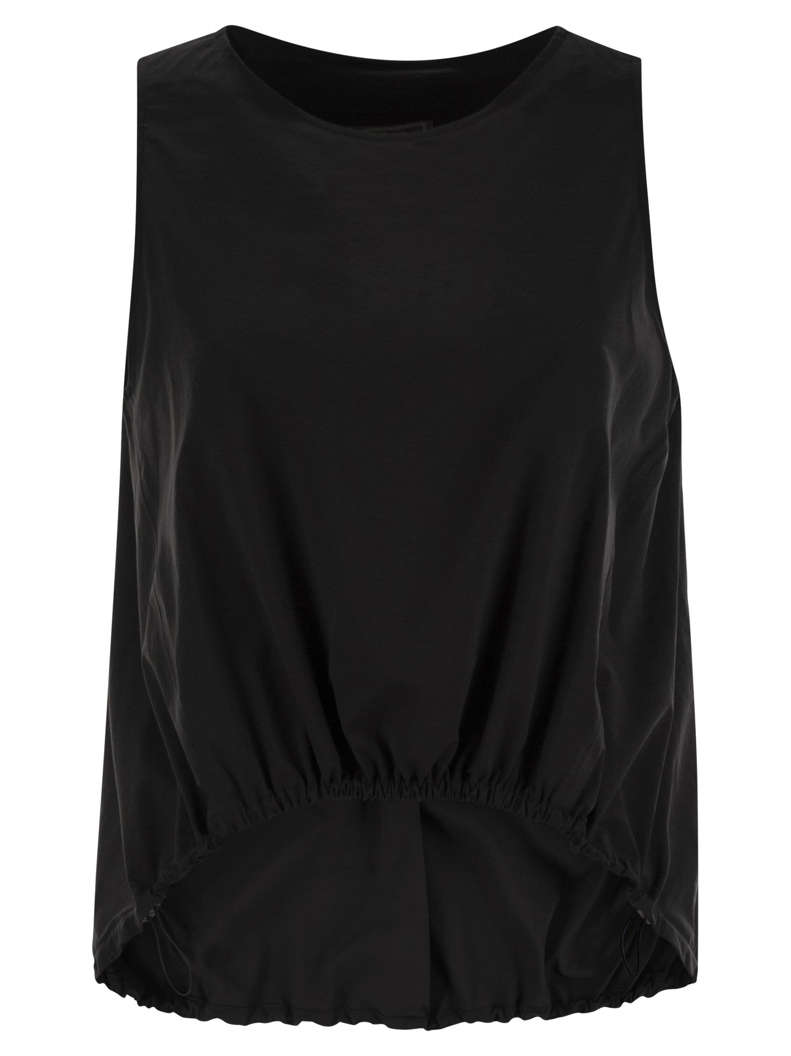 Herno Sleeveless Top In Tech Trait In Black