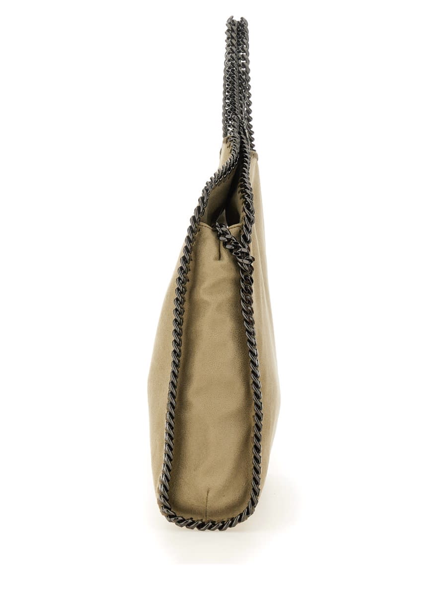 Shop Stella Mccartney Falabella Fold Over Bag In Beige