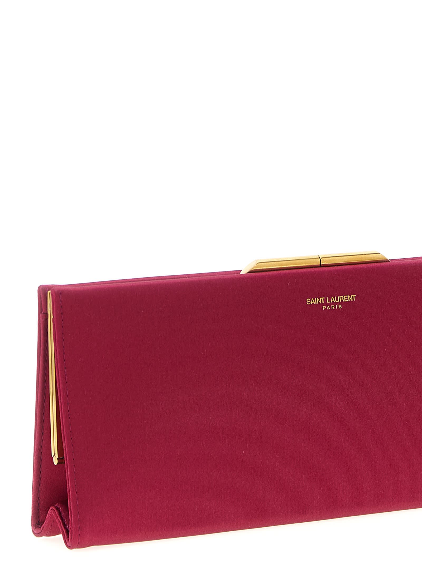 Saint Laurent Midnight Piccola Clutch Fuchsia In Red