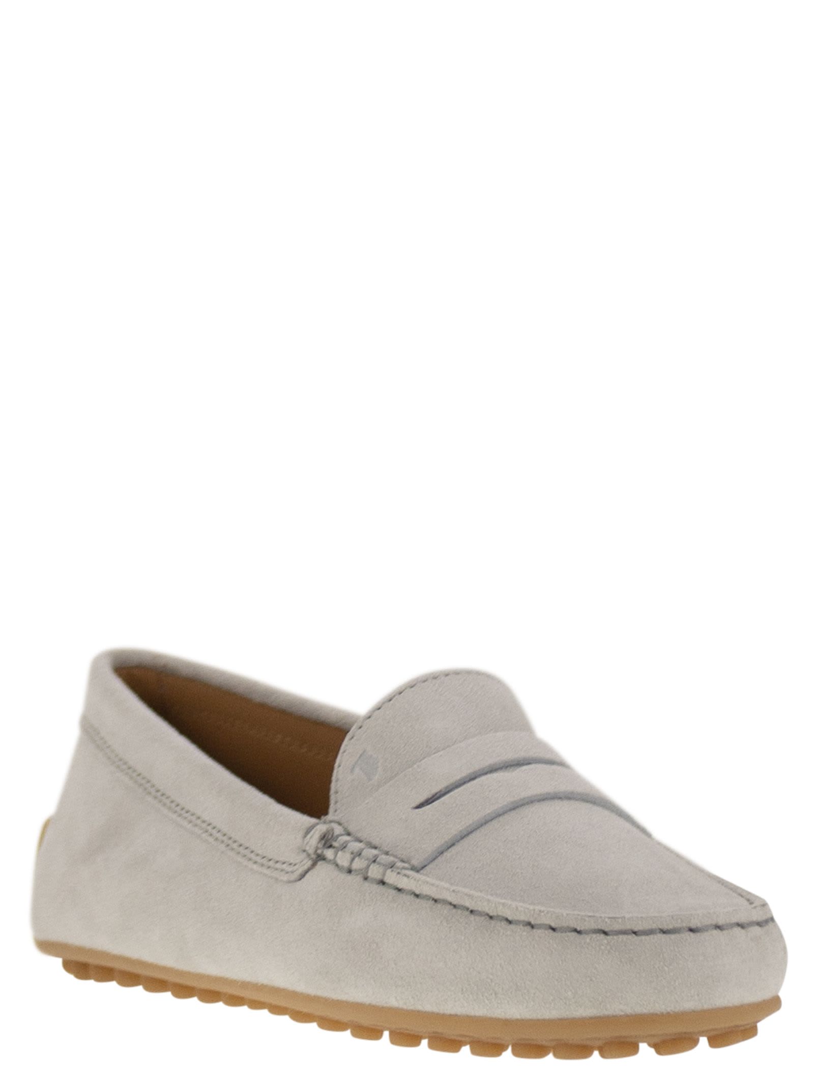 Tod's City Gommino Suede Loafer In Ice