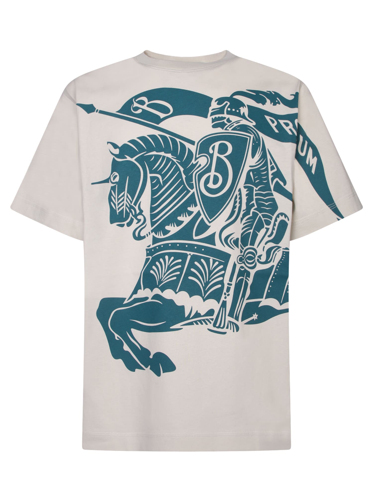 Shop Burberry Grey Blue Knight Logo T-shirt