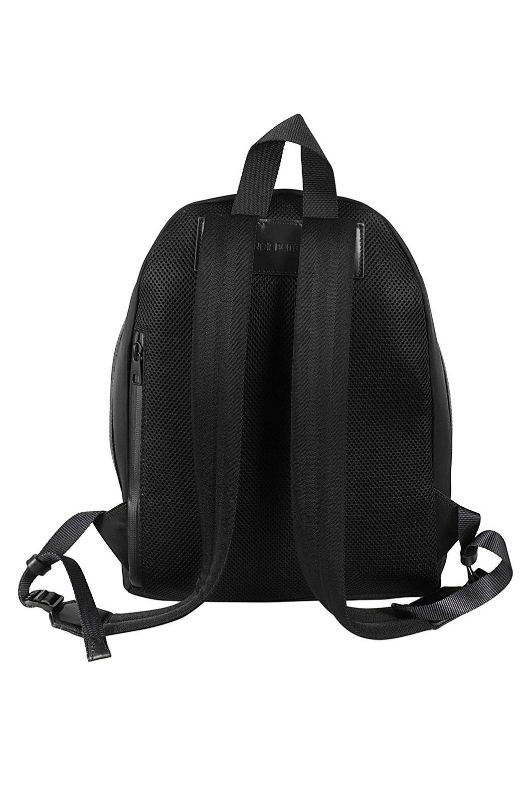 Shop Neil Barrett Thunder Printed Zipped Backpack In Black White