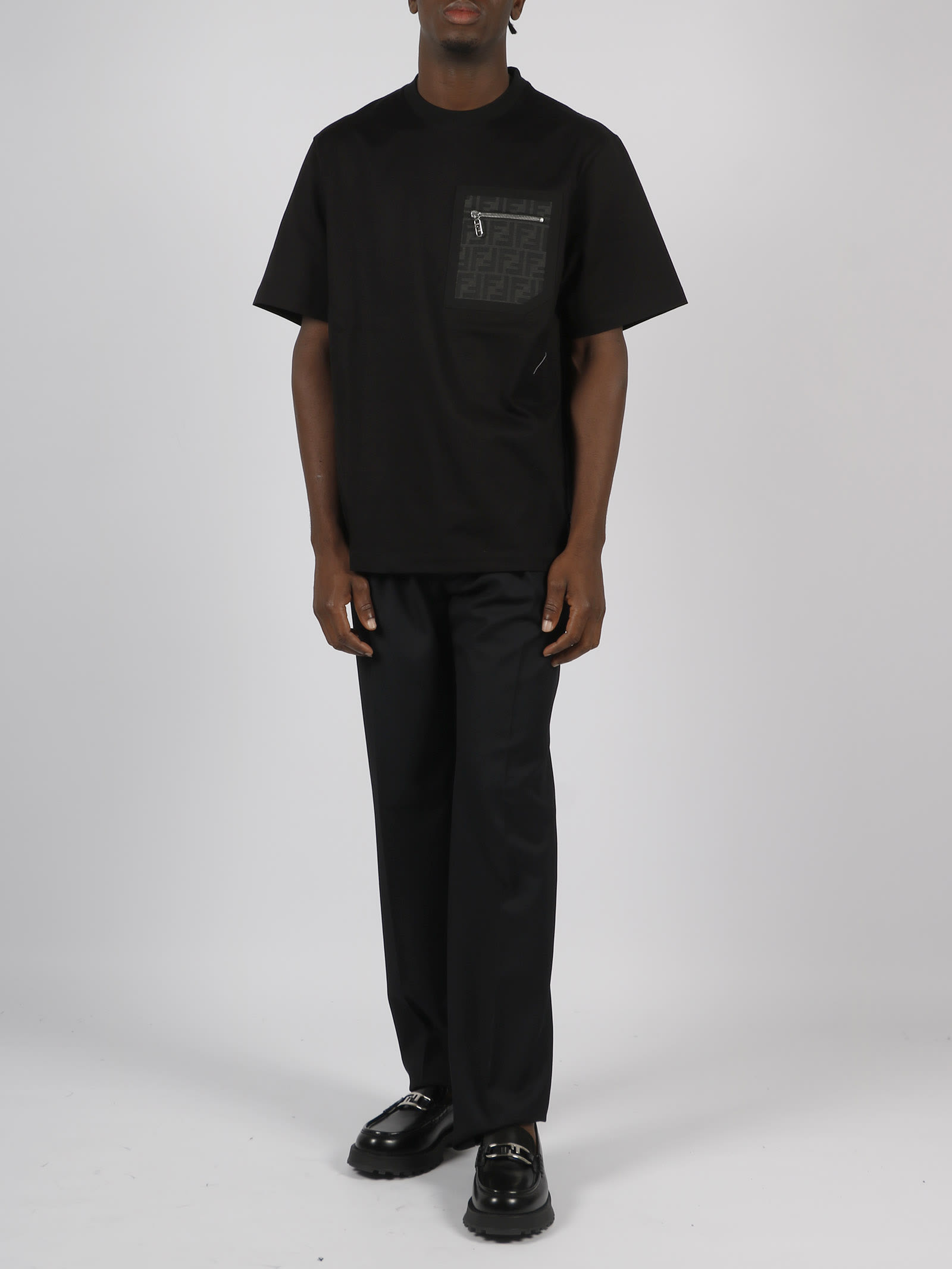 Fendi Cotton And Hemp Blend Trousers. In Blue