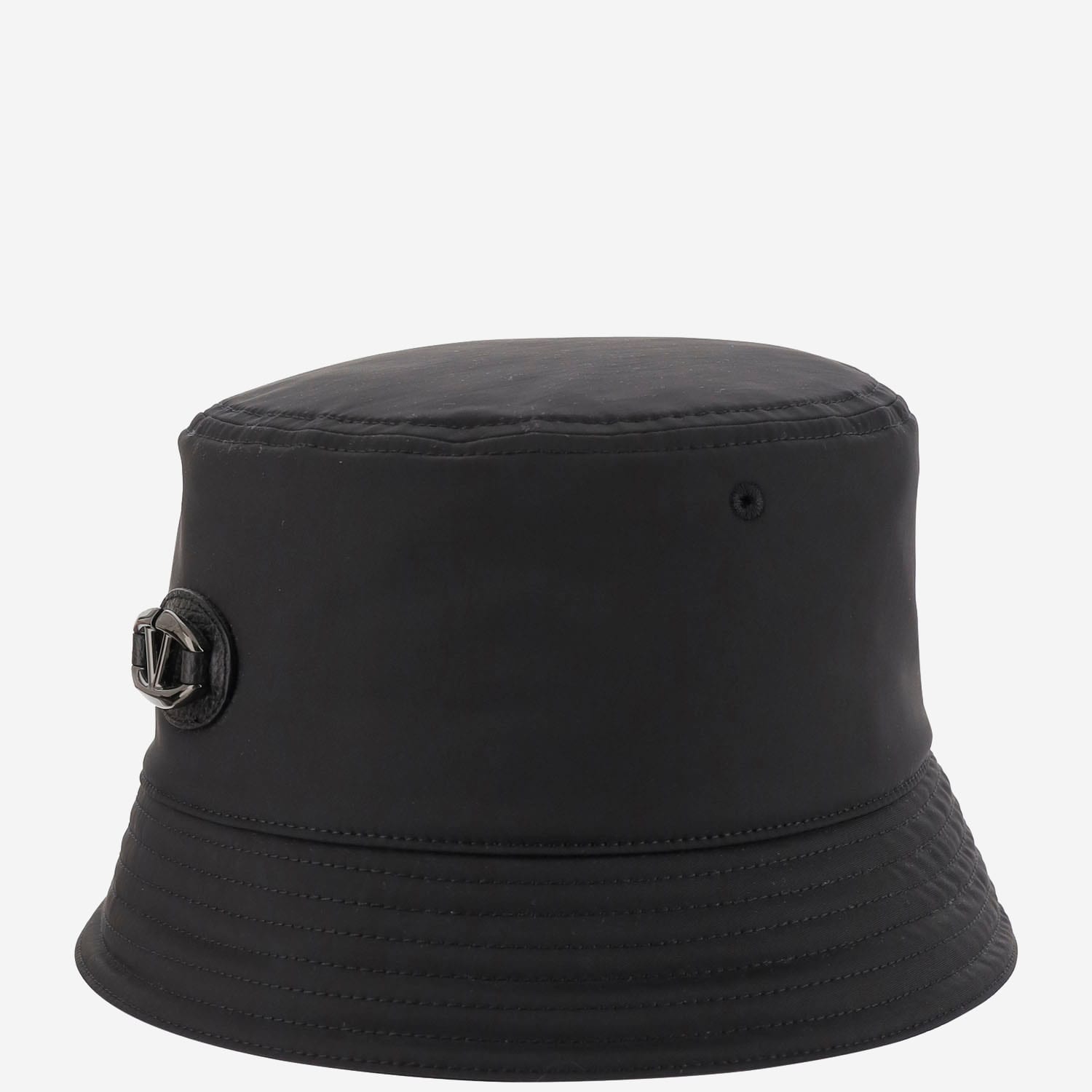 Shop Valentino Bucket Hat Made Of Stretch Nylon In Black