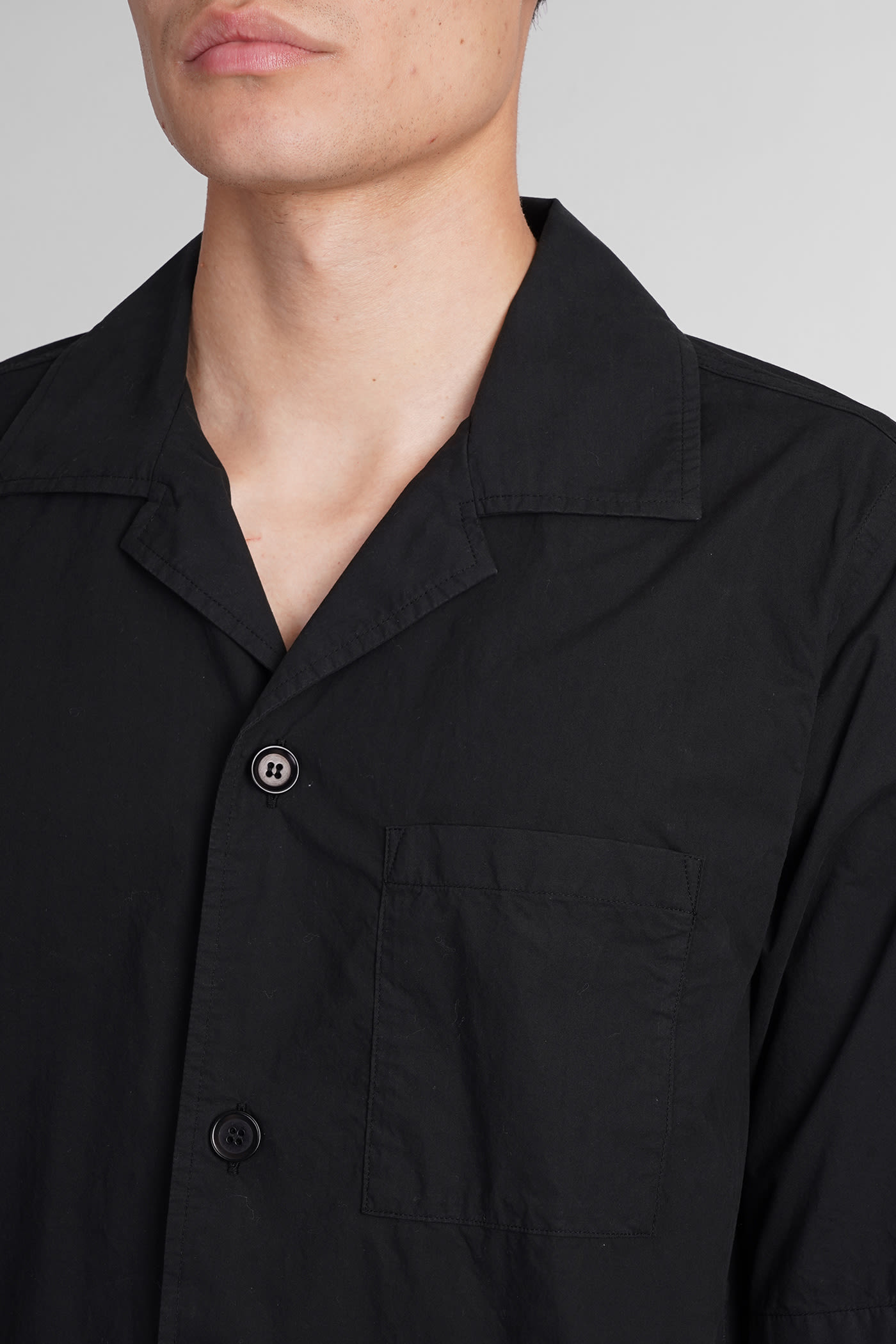 Shop Aspesi Camicia Ago Shirt In Black Cotton