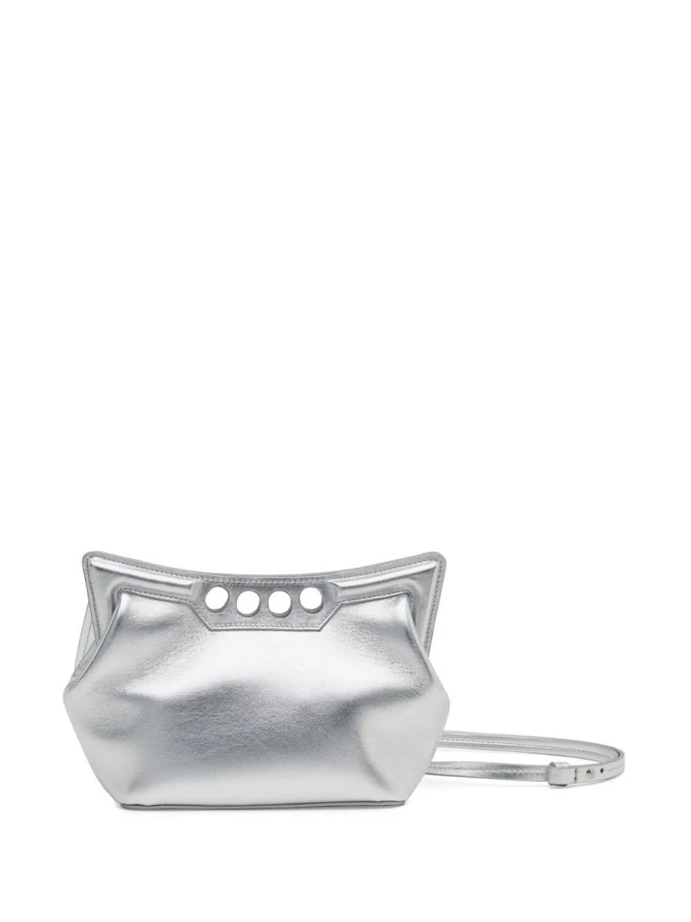 Shop Alexander Mcqueen Peak Mini Bag In Silver
