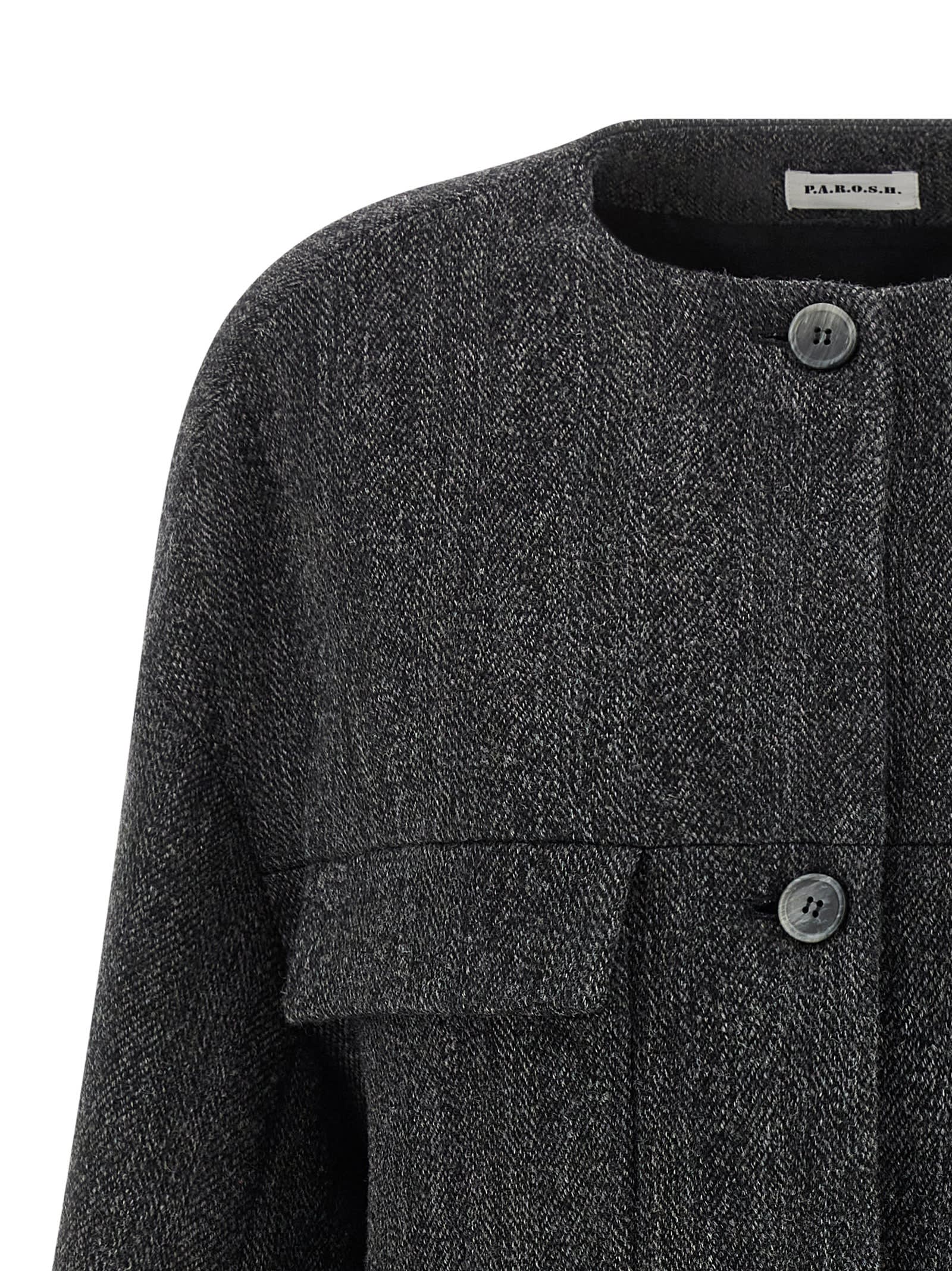 P.a.r.o.s.h Button-fastening Patch-pocket Jacket In Gray