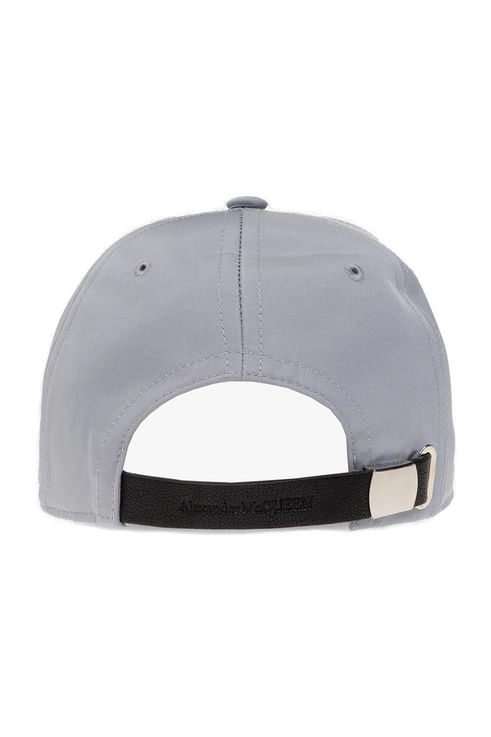 Shop Alexander Mcqueen Logo Printed Baseball Cap In Grey