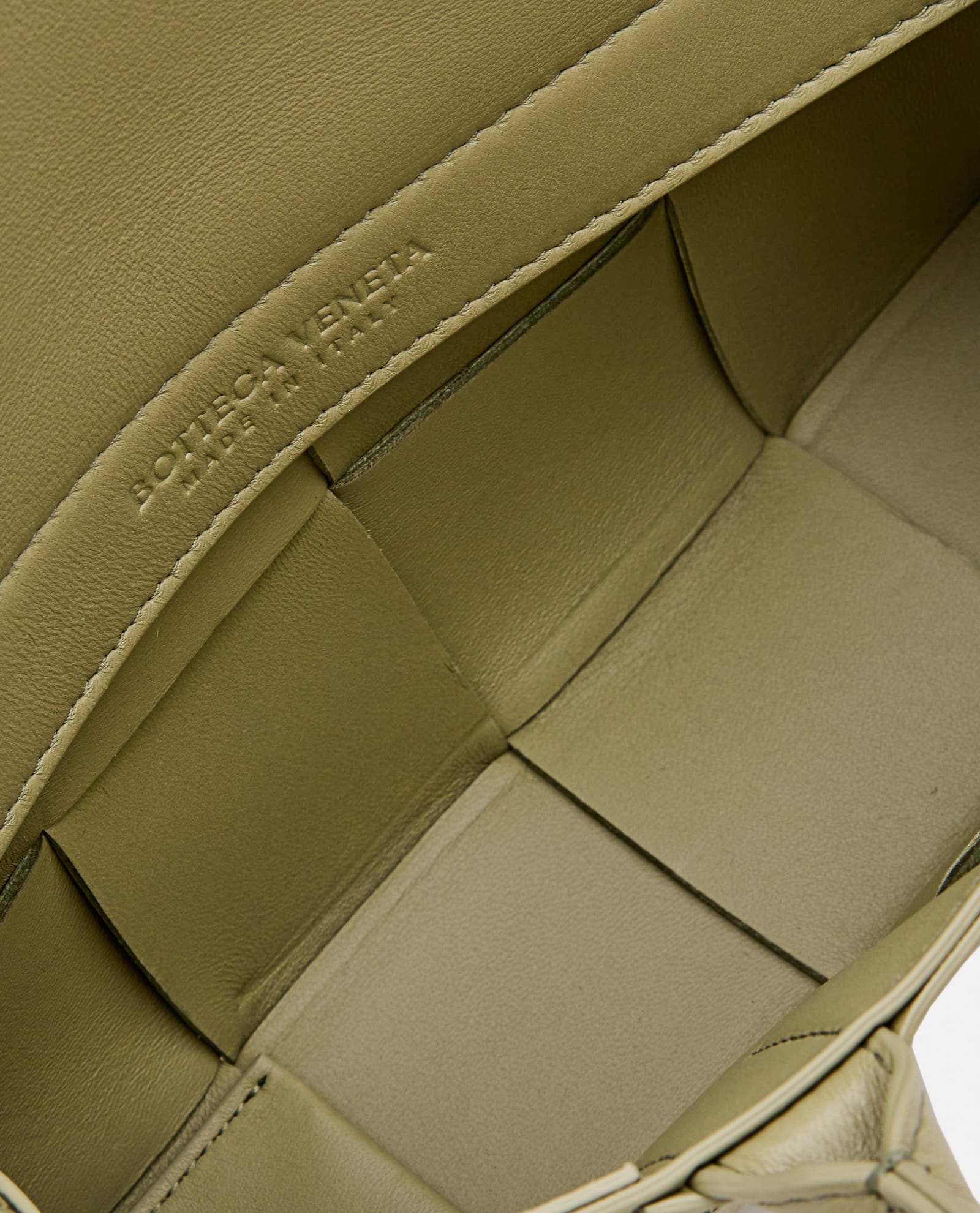 Shop Bottega Veneta Mini East West Arco Leather Tote Bag In Beige