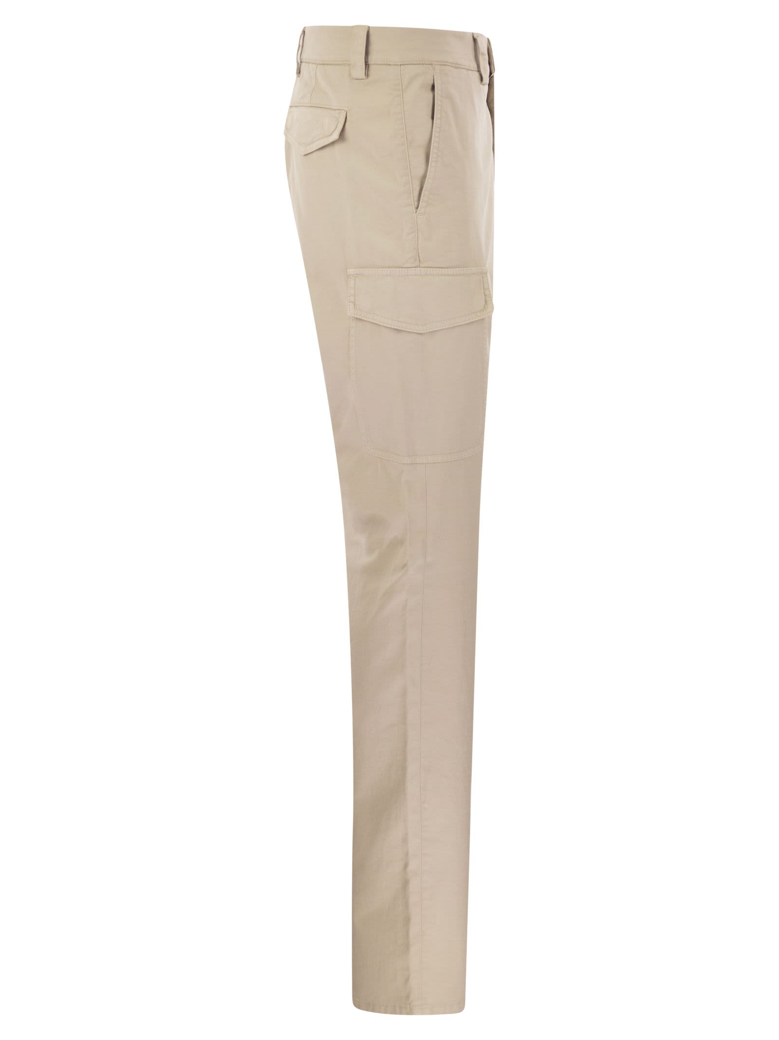 Shop Brunello Cucinelli Garment-dyed Leisure Fit Trousers In Butter