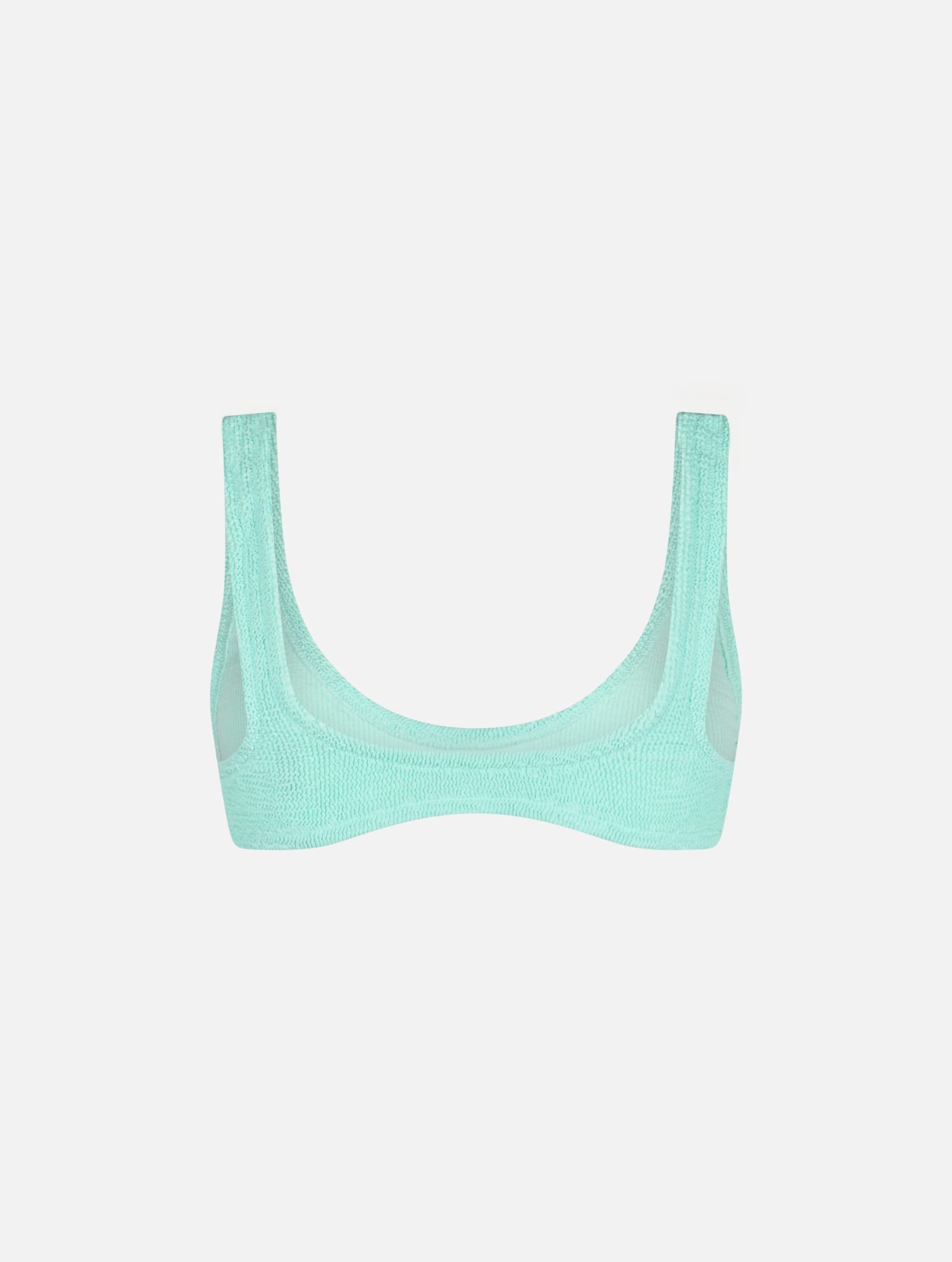 Mc2 Saint Barth Woman Sage Green Tiny Crinkle Bralette Pamy In Green