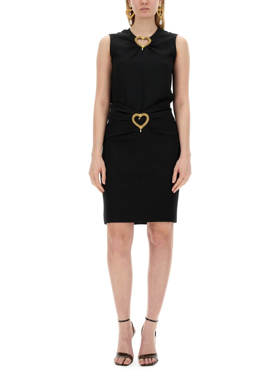 Shop Moschino Heart Skirt In Black