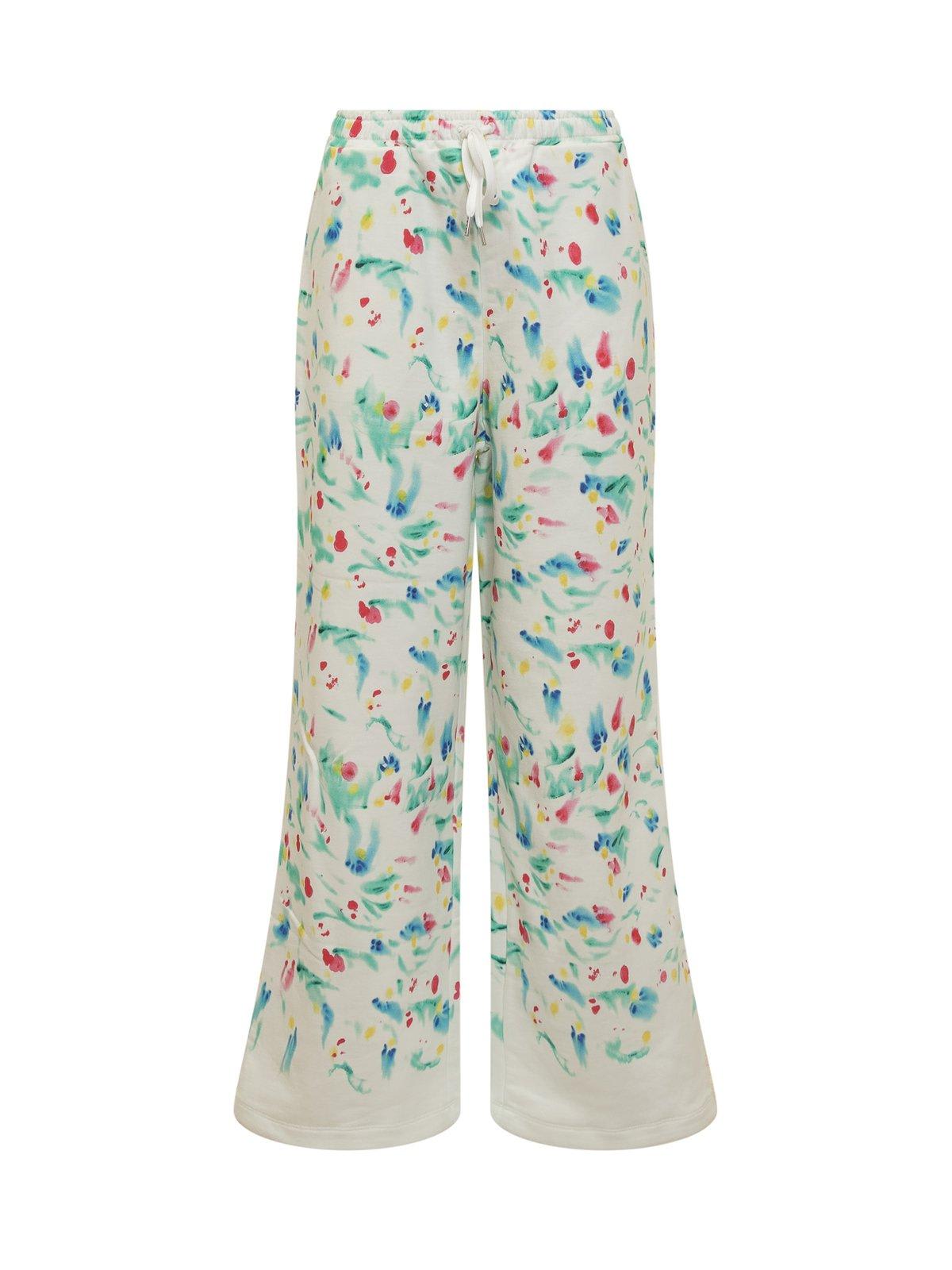 Shop Marni Logo Patch Motif Printed Pants