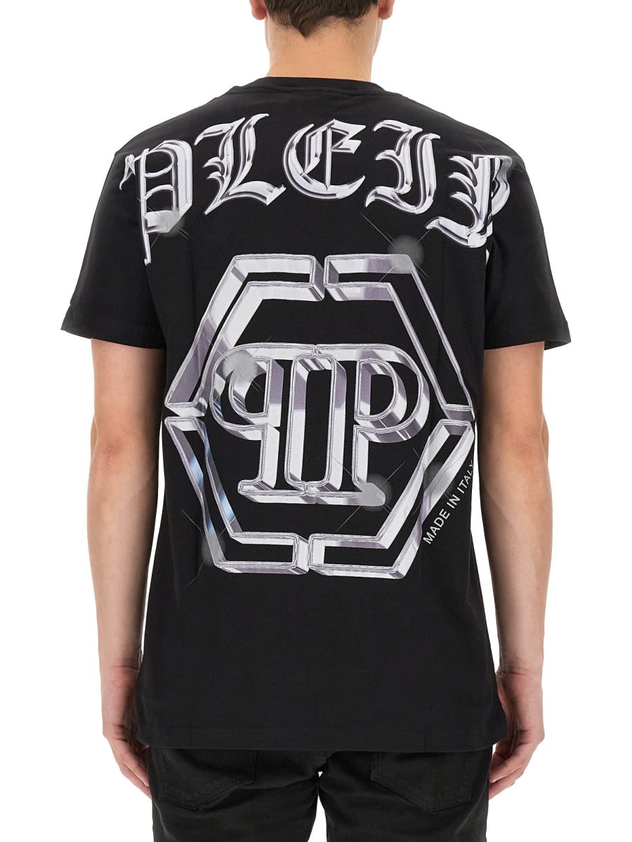 Shop Philipp Plein Logo Print T-shirt In Black