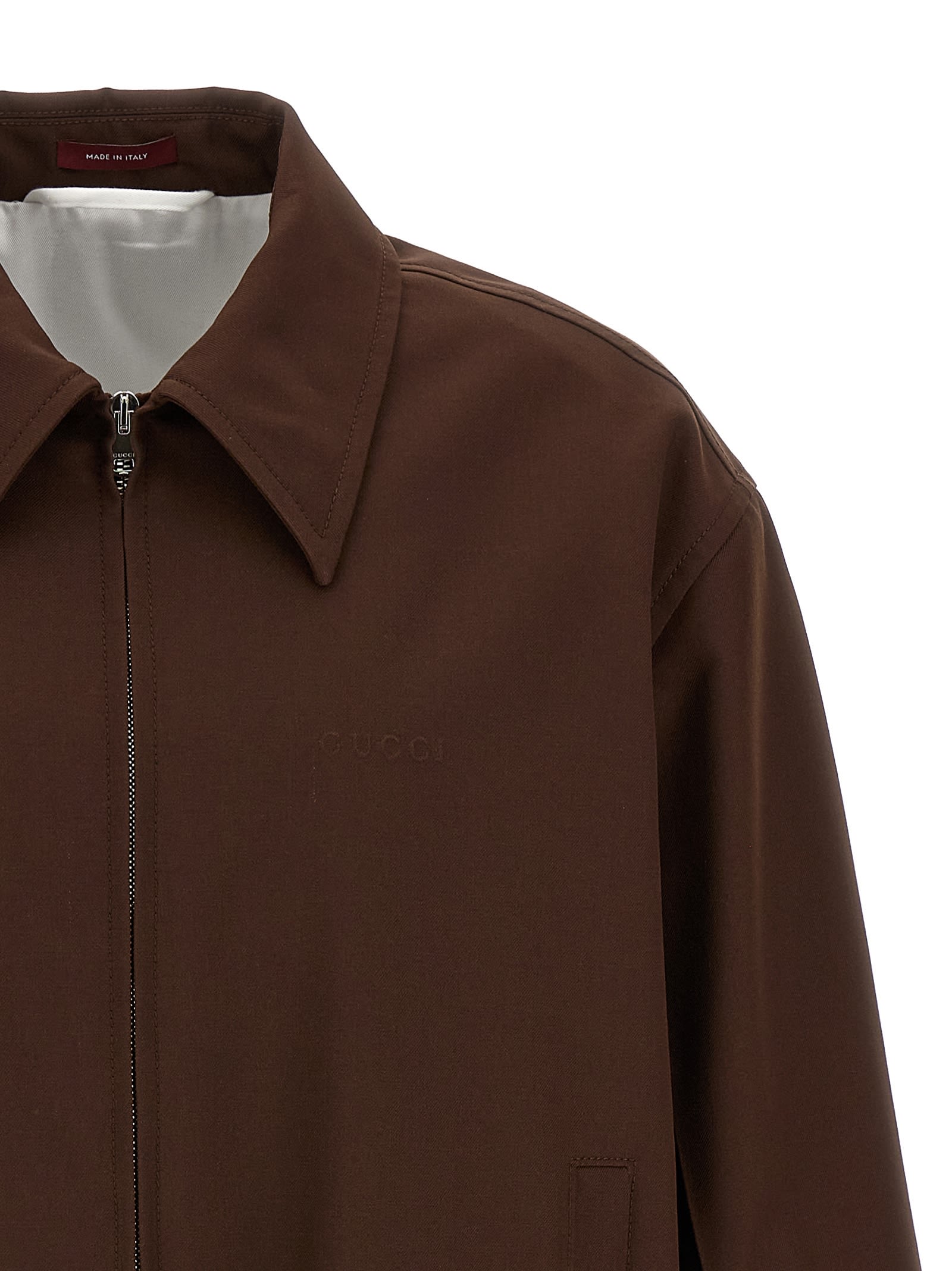Gucci Wool Bomber-style Jacket In Brown