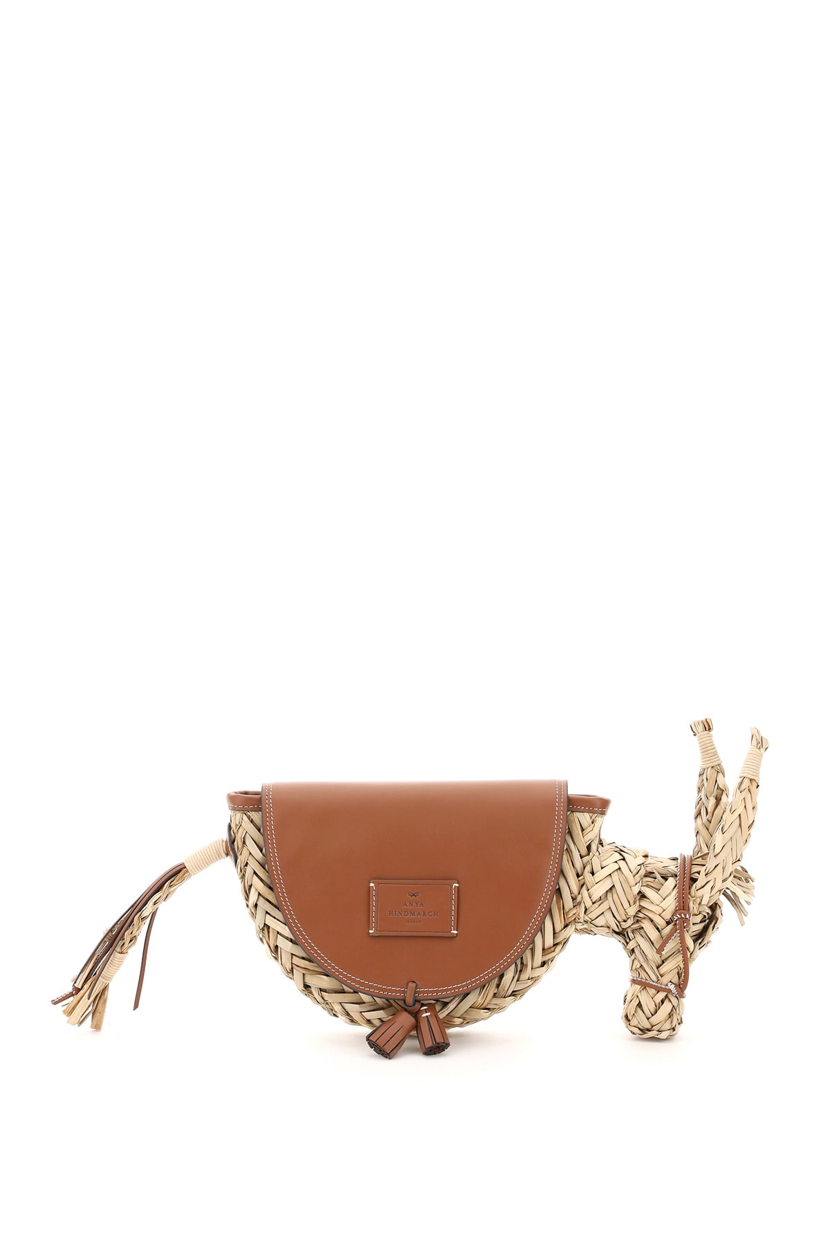 Anya Hindmarch Donkey Clutch In Seagrass And Leather