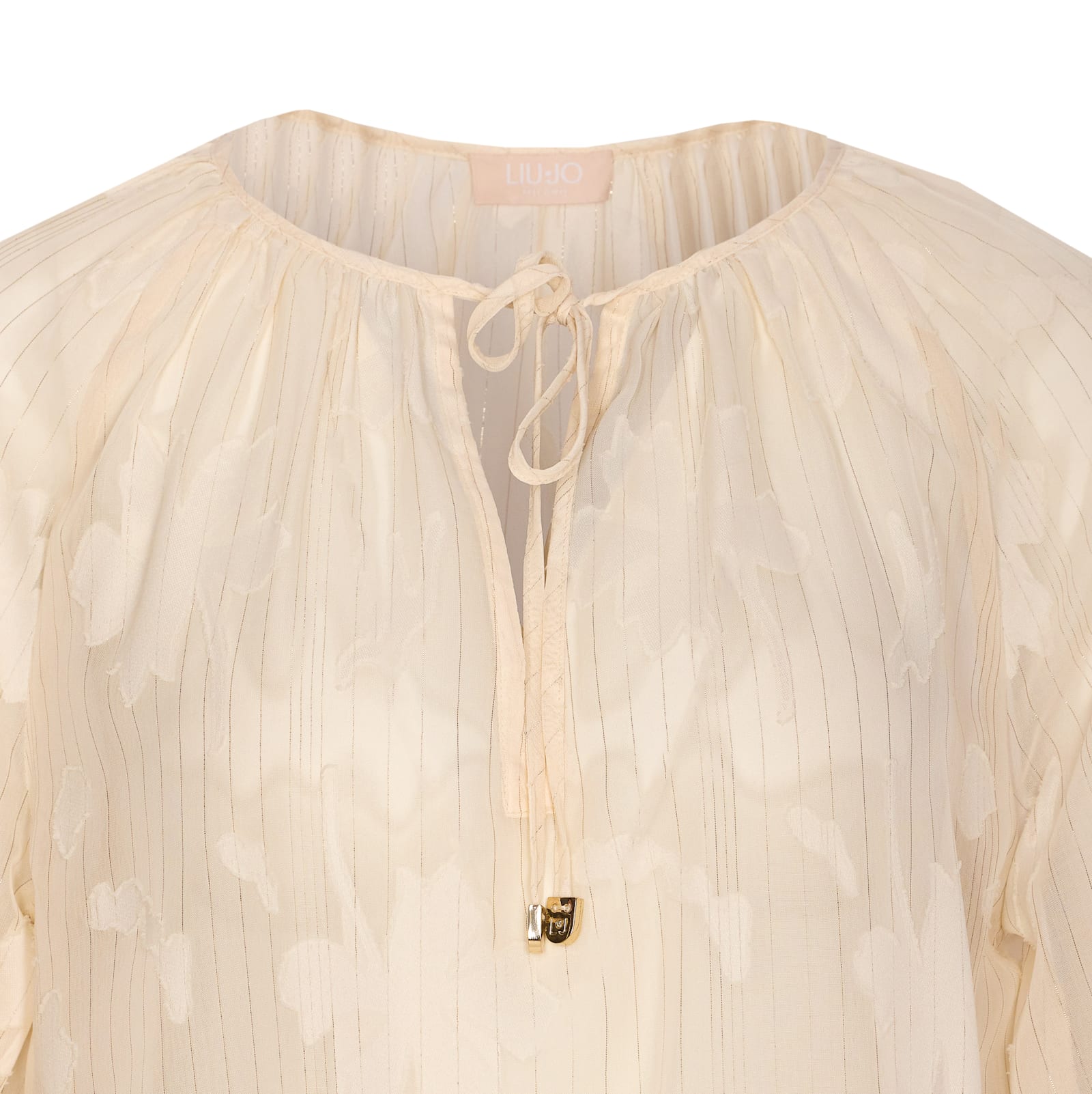 Liu •jo Floral Pattern Sheer Fabric V-neck Shirt