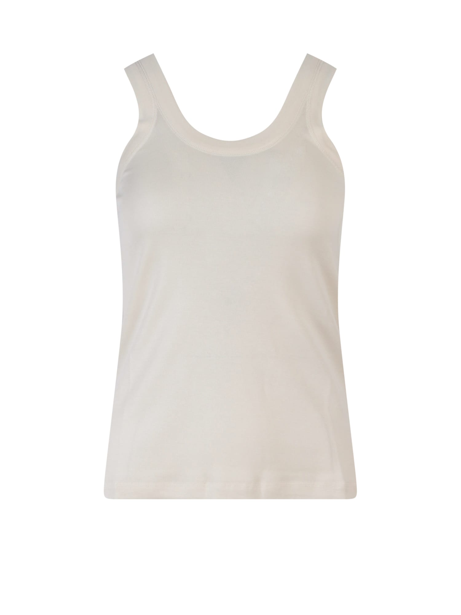 Lemaire Off-white Rib Tank Top In Beige