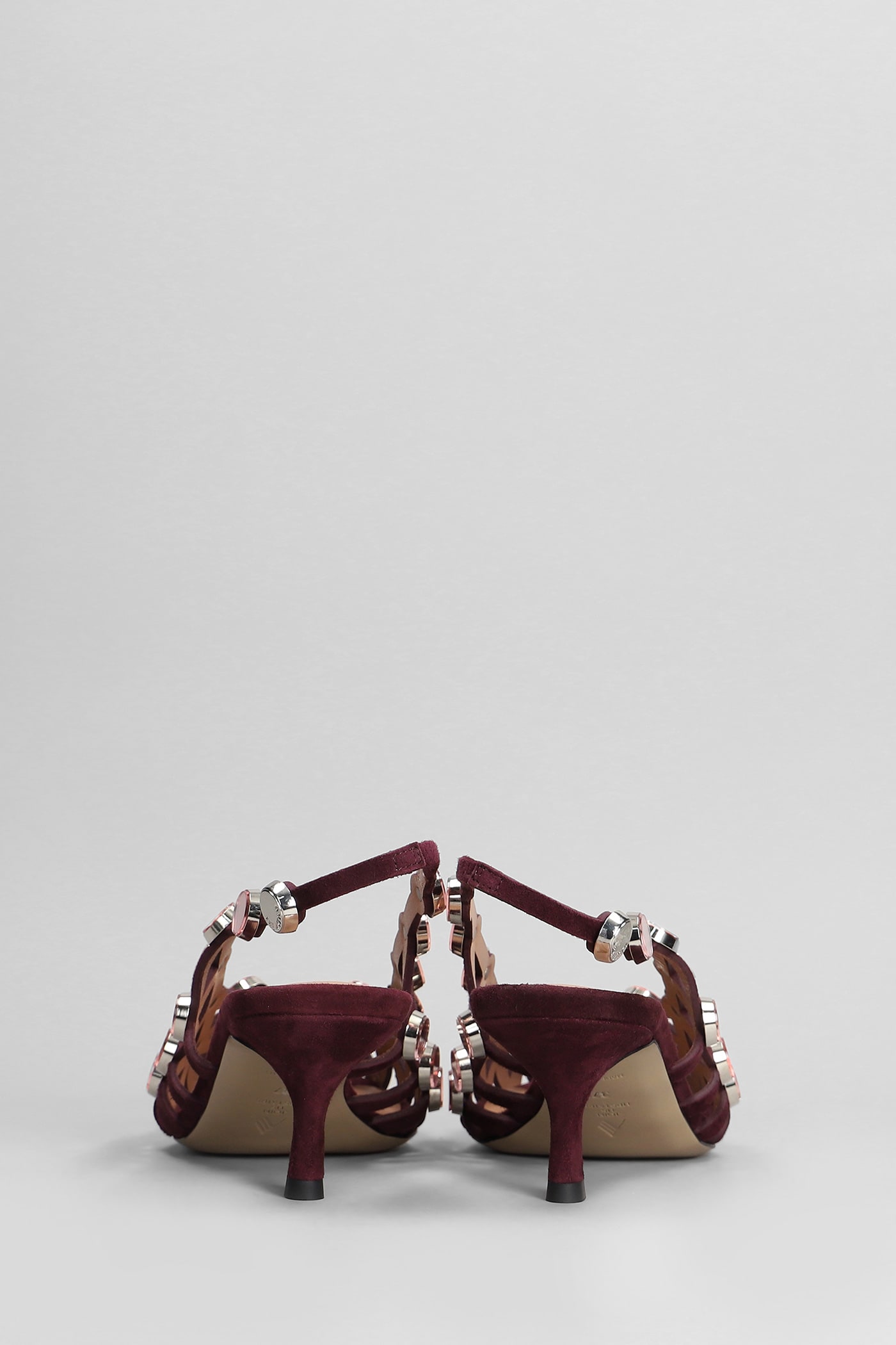 Attico Grid Pumps Bordeaux In Burgundy