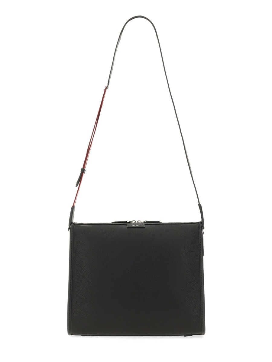 Shop Bally Nylon Code Shoulder Bag In Black