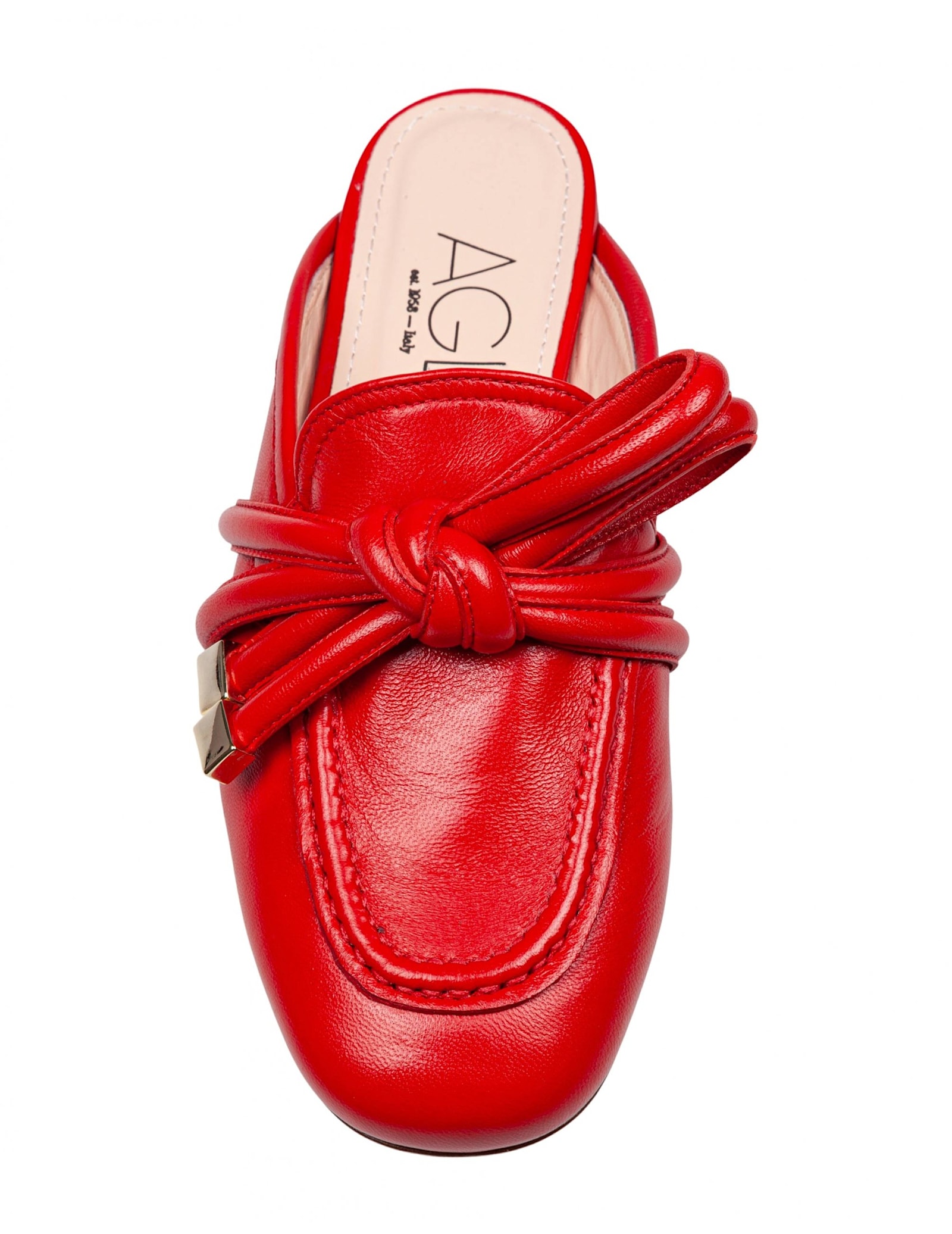 Agl Attilio Giusti Leombruni Mule Ribbon In Leather Color Red