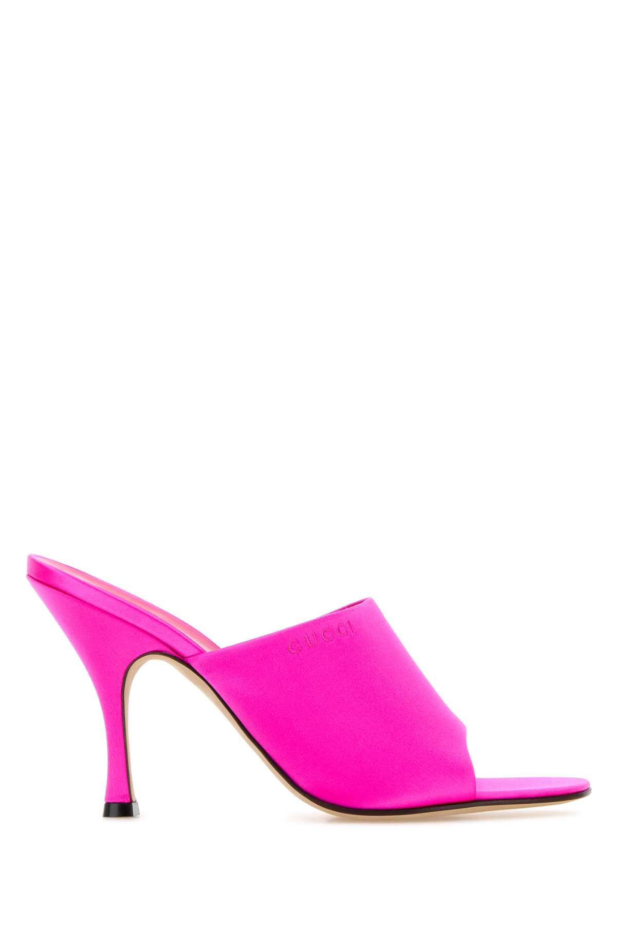 Gucci Fuchsia Satin Mules