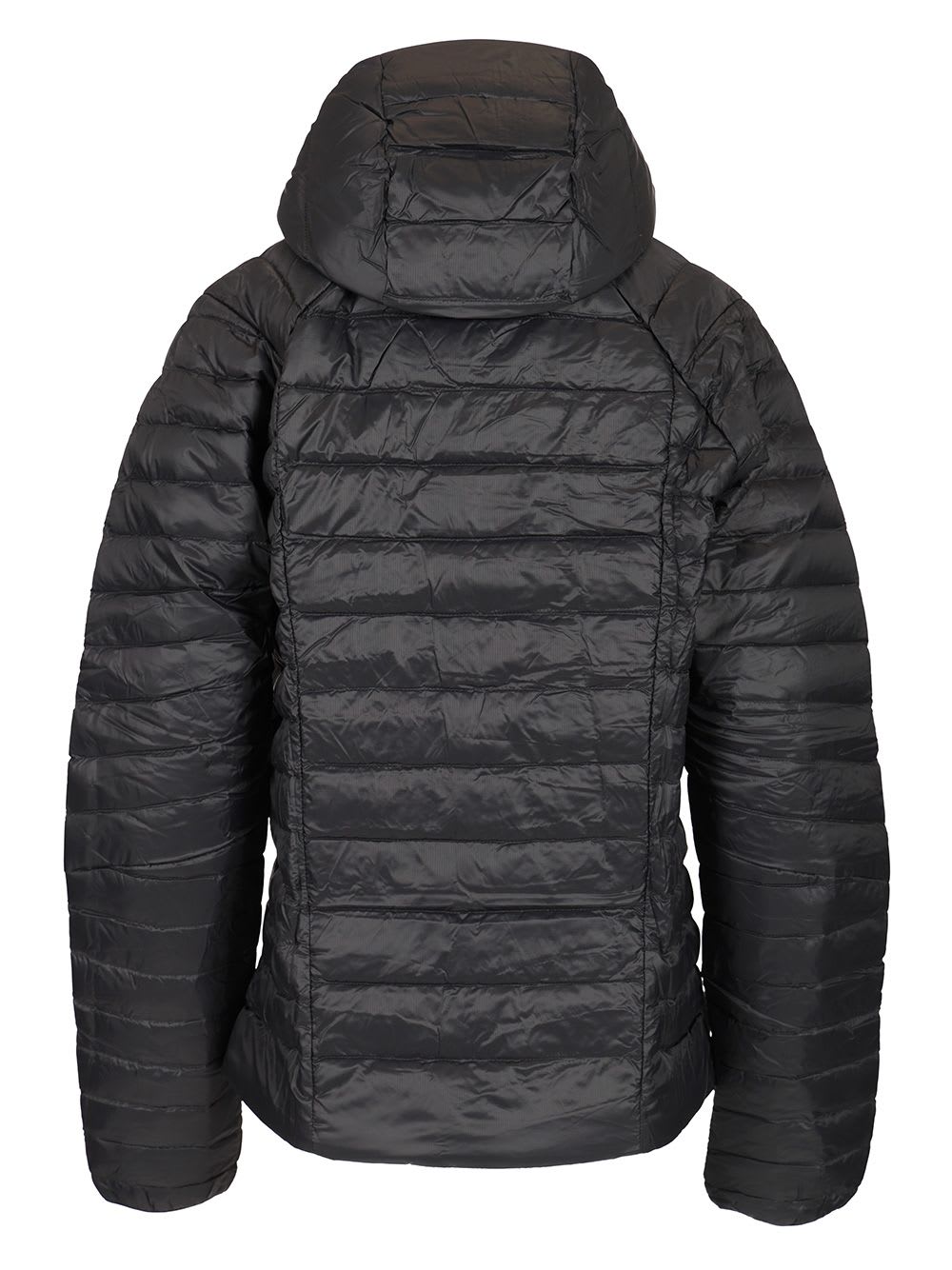 Patagonia Quilted High Collar Jacket With Side Zip Pockets In Black