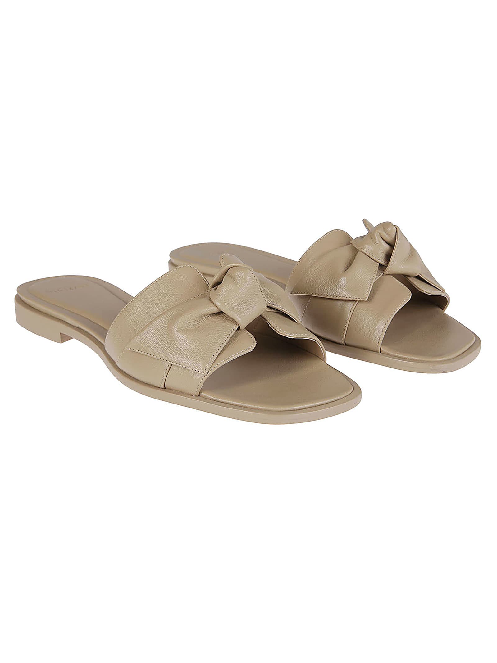Shop Alexandre Birman Maxi Clarita Square Flat Sandals In M Semolina